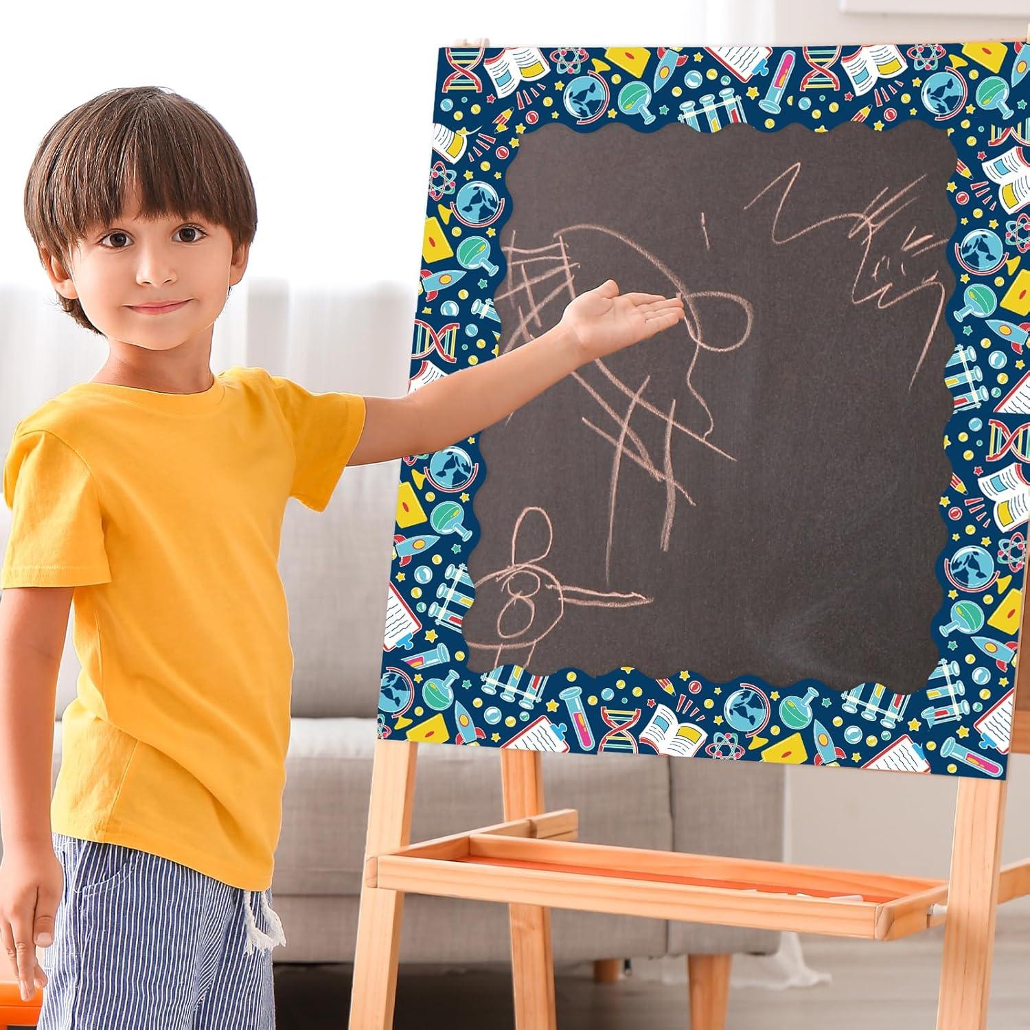 Bordes de Pizarra Científica Qpout - 60 Piezas Autoadhesivas 30x7cm