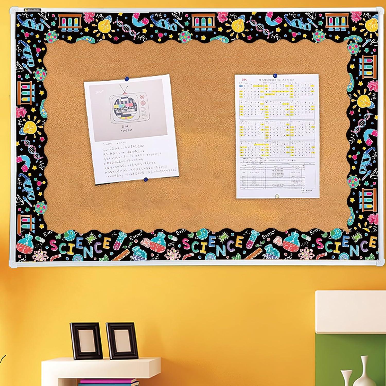 Bordes de Pizarra Científica Qpout - 60 Piezas Autoadhesivas 30x7cm