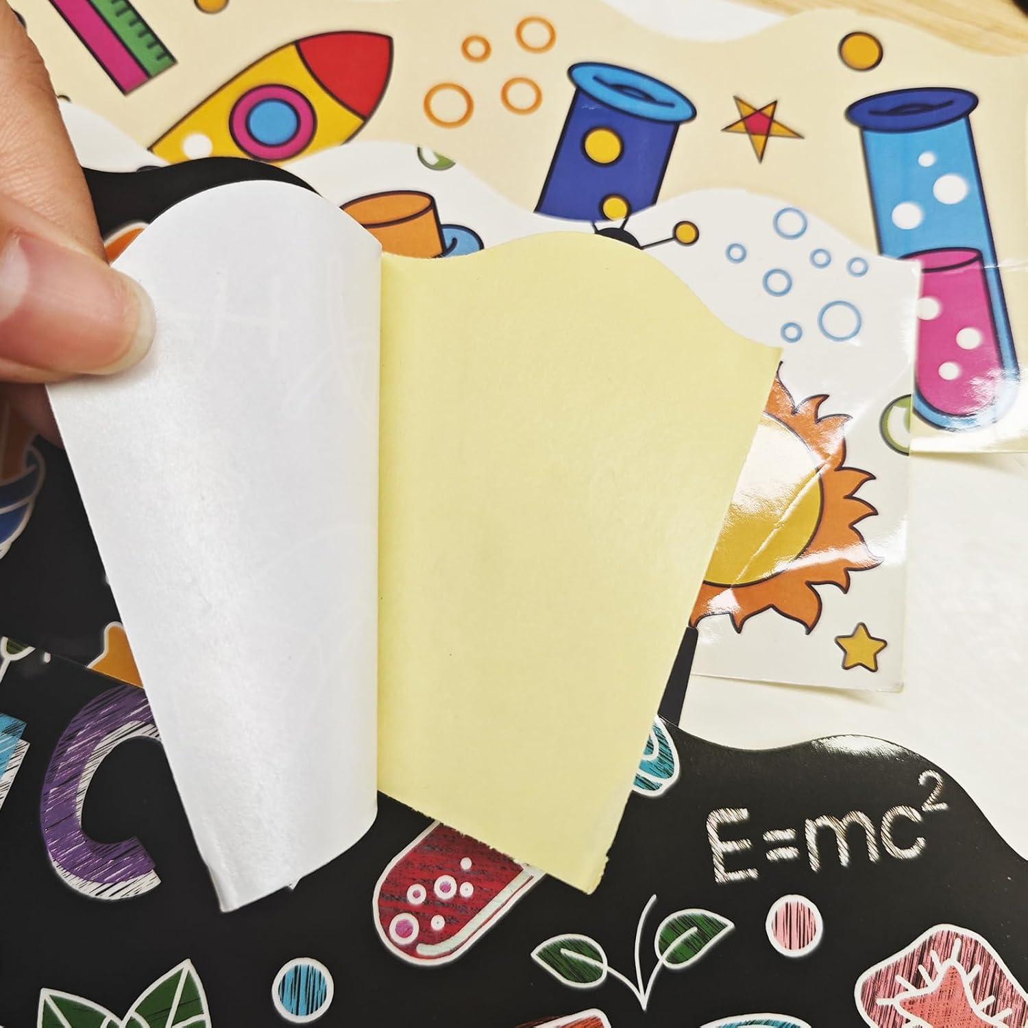 Bordes de Pizarra Científica Qpout - 60 Piezas Autoadhesivas 30x7cm