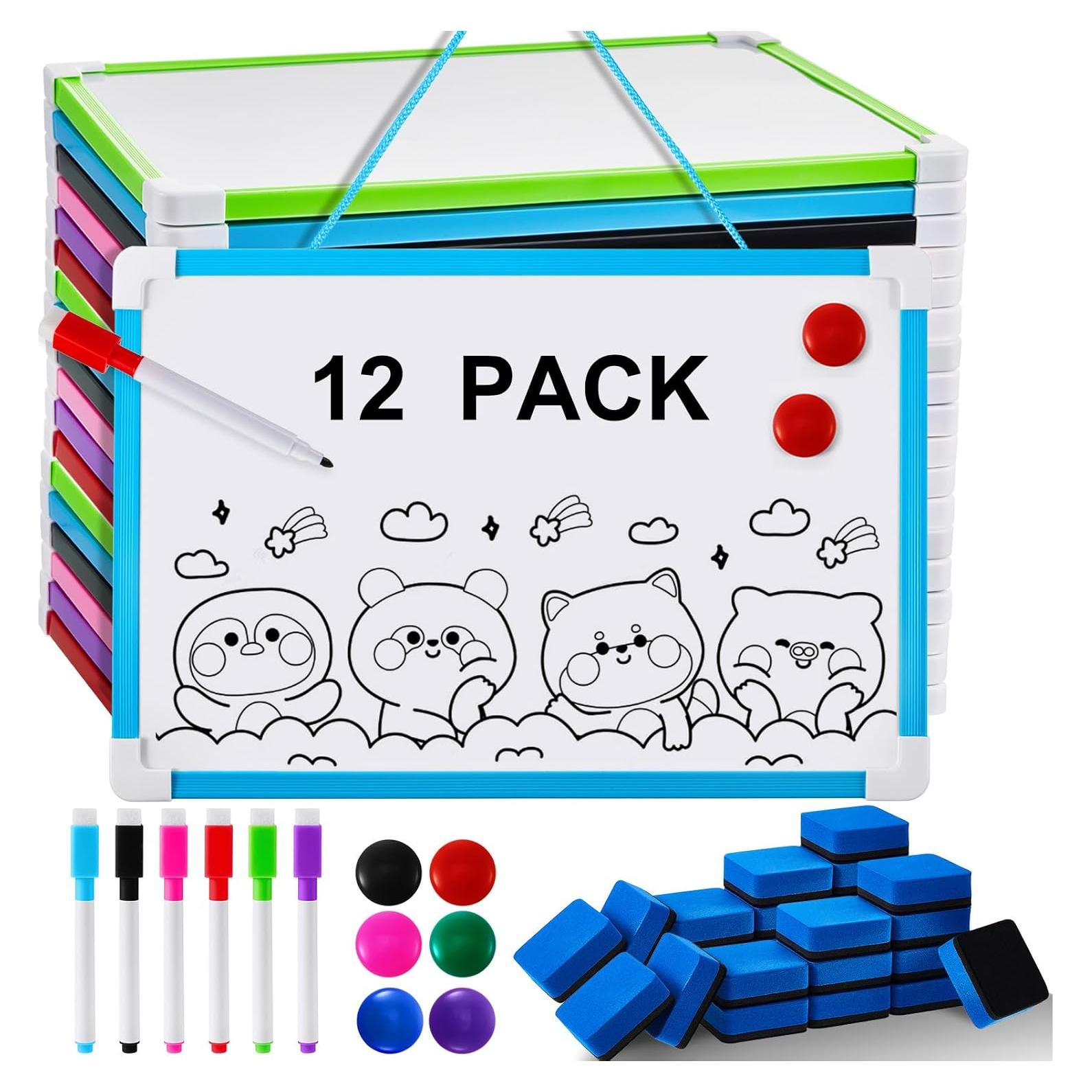 Set de 12 Mini Pizarras Borrables Colarr 20x30 cm Doble Cara