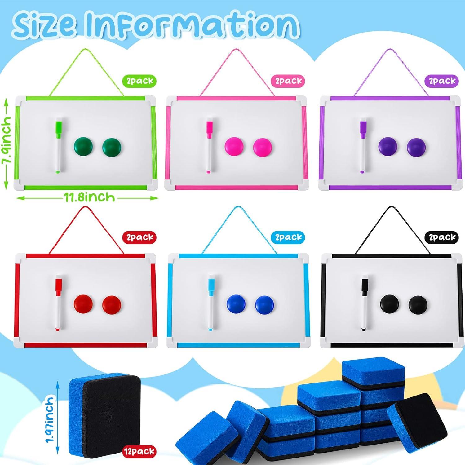 Set de 12 Mini Pizarras Borrables Colarr 20x30 cm Doble Cara