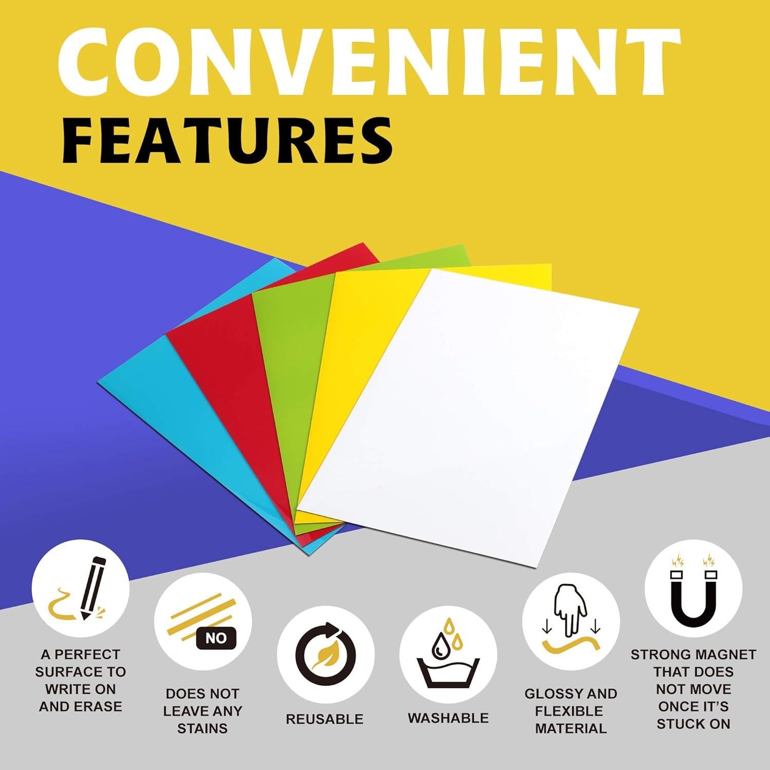 Hojas Magnéticas Borrables en Seco LLPT 15x21 cm Azul 6 Pzs