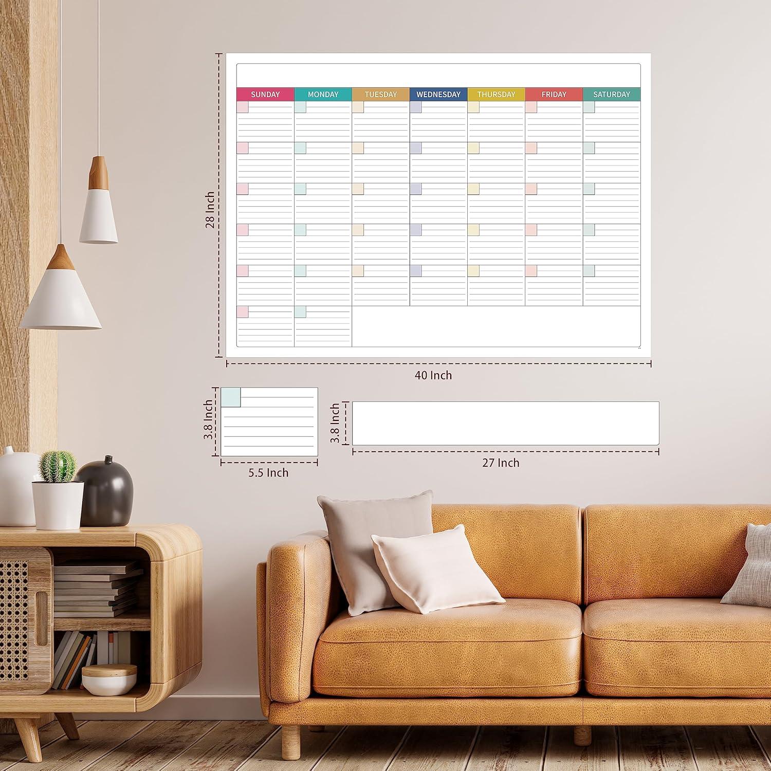 Calendario de Pizarra Blanca Grande Shoparr 101.6x71.1 cm