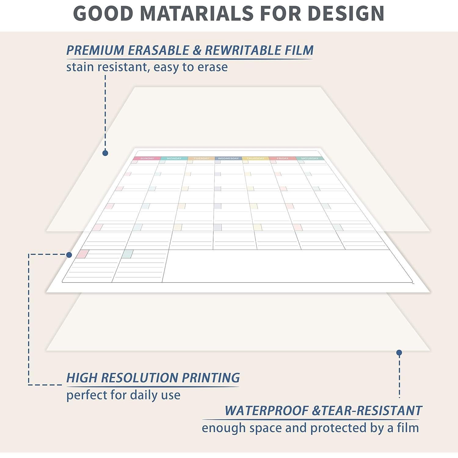 Calendario de Pizarra Blanca Grande Shoparr 101.6x71.1 cm