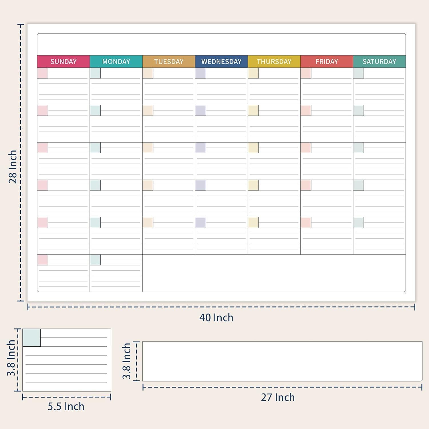 Calendario de Pizarra Blanca Grande Shoparr 101.6x71.1 cm