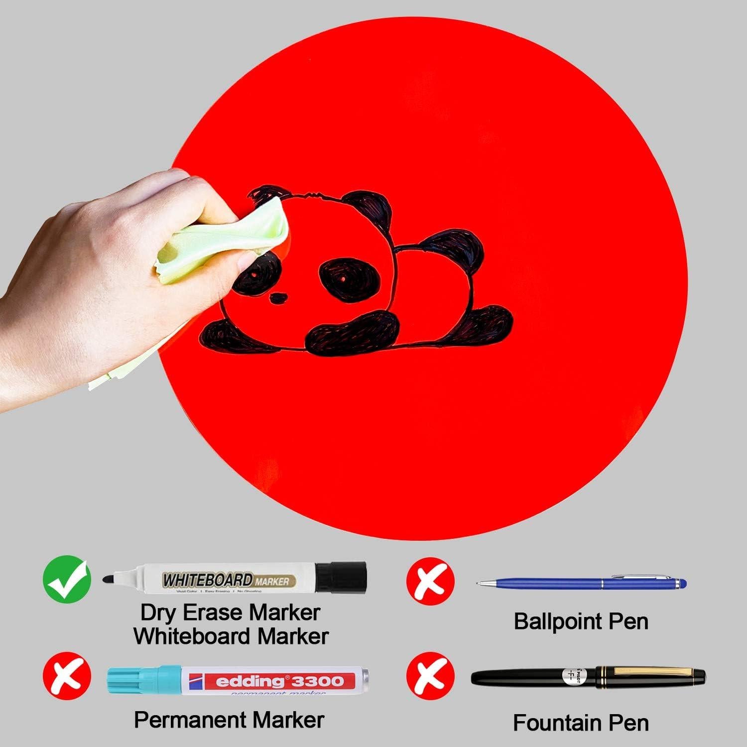 Círculos de Borrado en Seco Yoklili 16 Piezas 28 cm 8 Colores