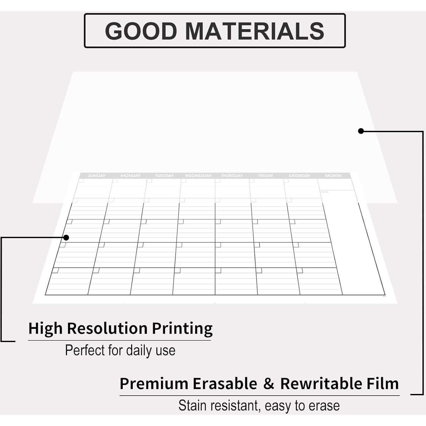 Calendario Borrable de Pizarra BooQool 3 Meses 70.6x104.1cm