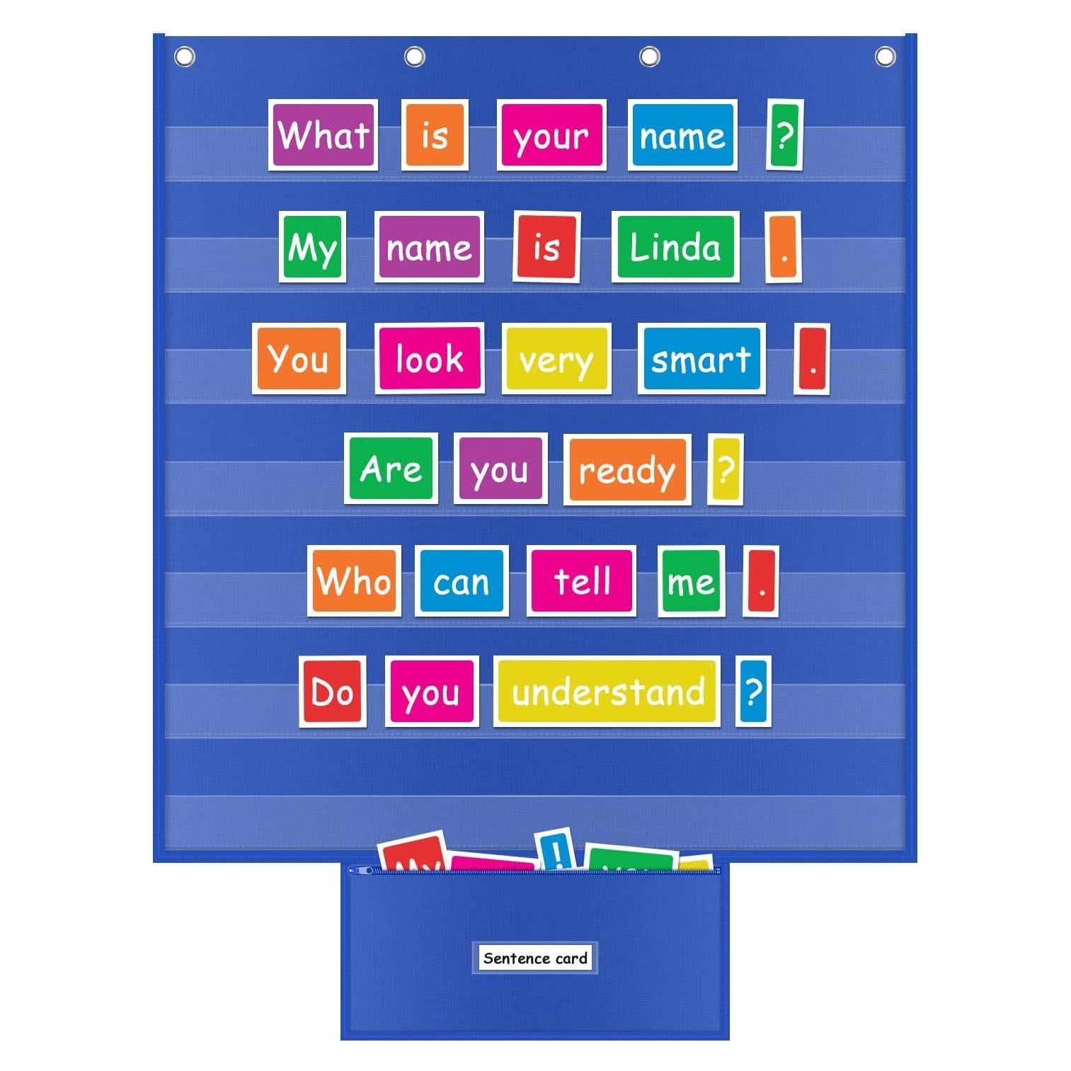 Gráfico de Bolsillo Grande ALSLEA 28x71 cm Azul para Aula