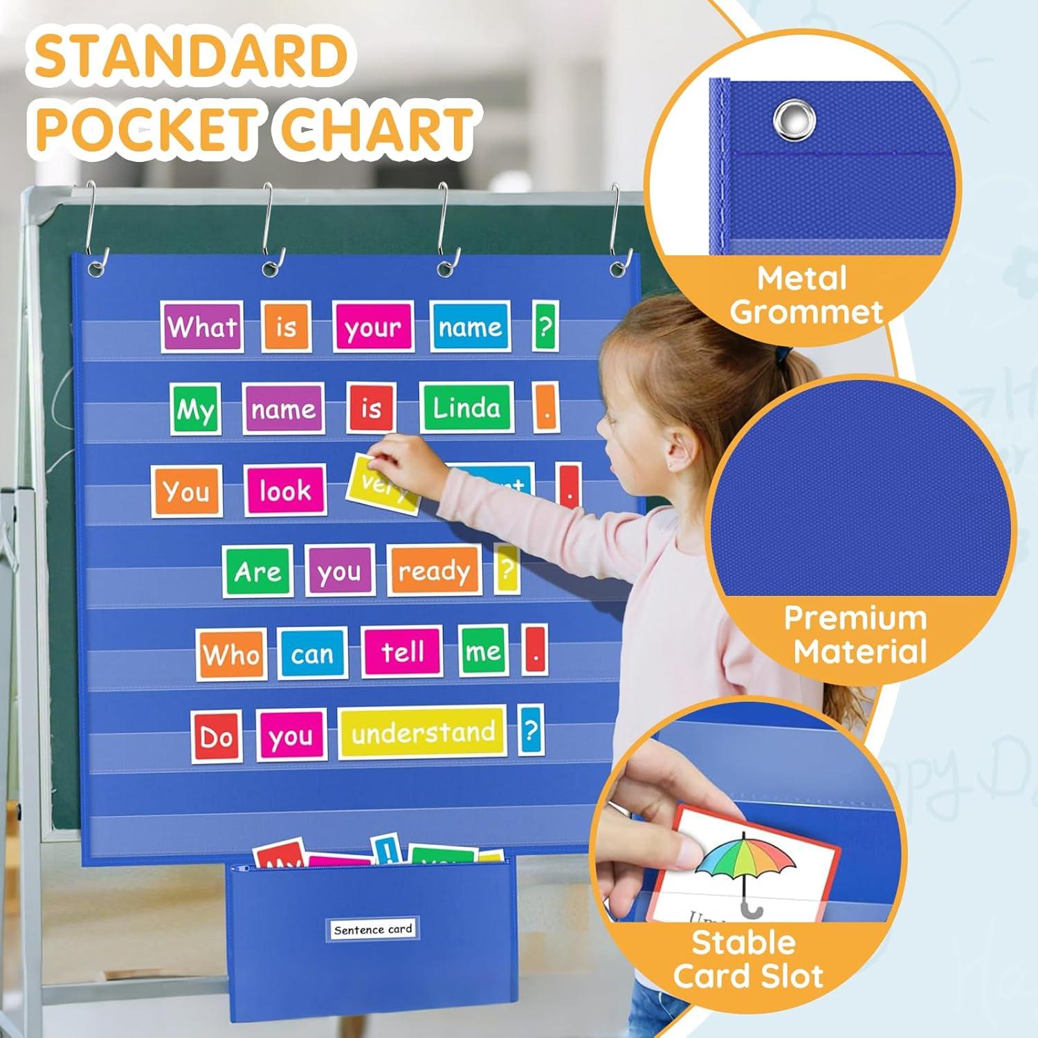Gráfico de Bolsillo Grande ALSLEA 28x71 cm Azul para Aula