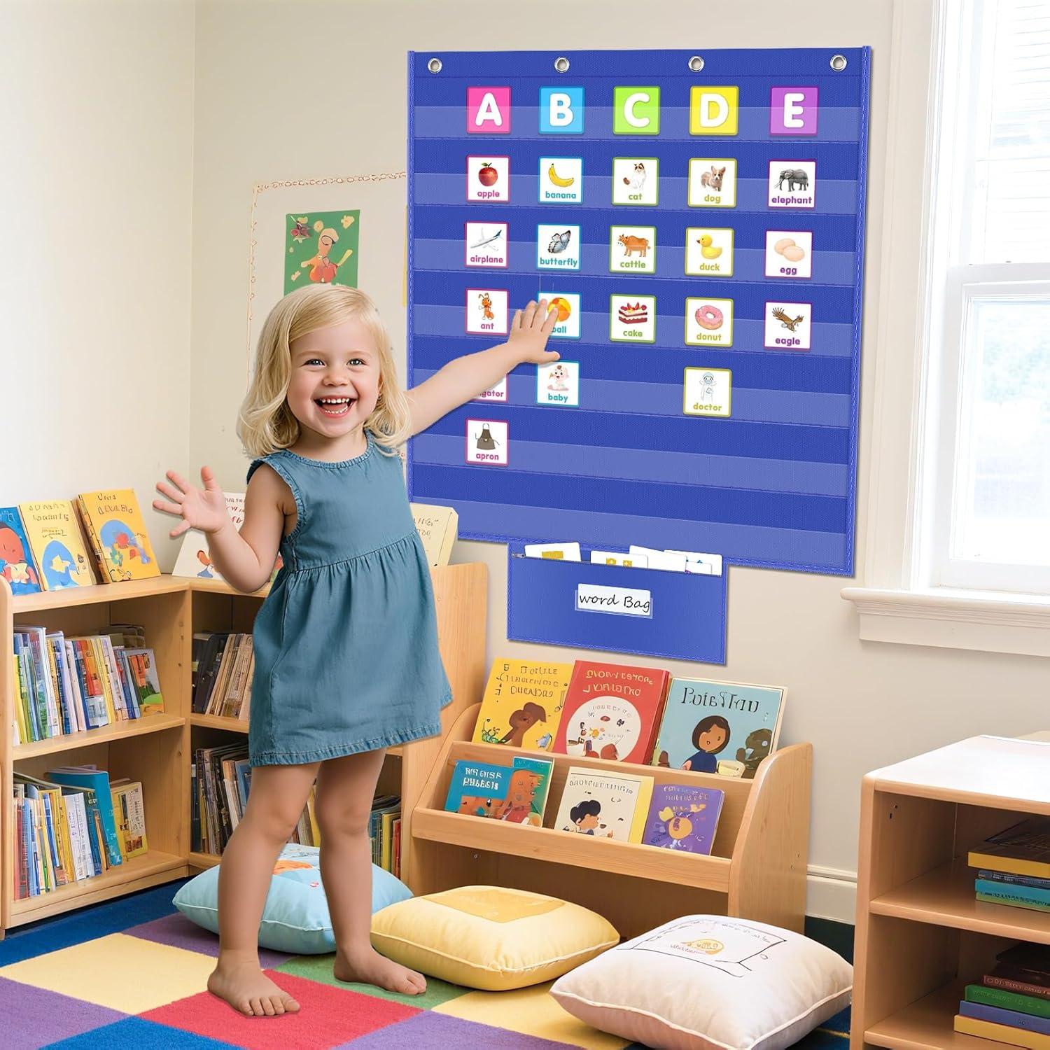 Gráfico de Bolsillo Grande ALSLEA 28x71 cm Azul para Aula