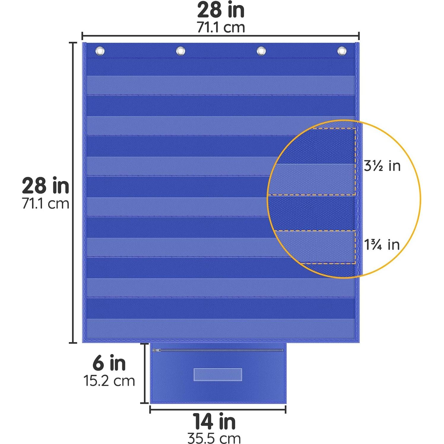 Gráfico de Bolsillo Grande ALSLEA 28x71 cm Azul para Aula