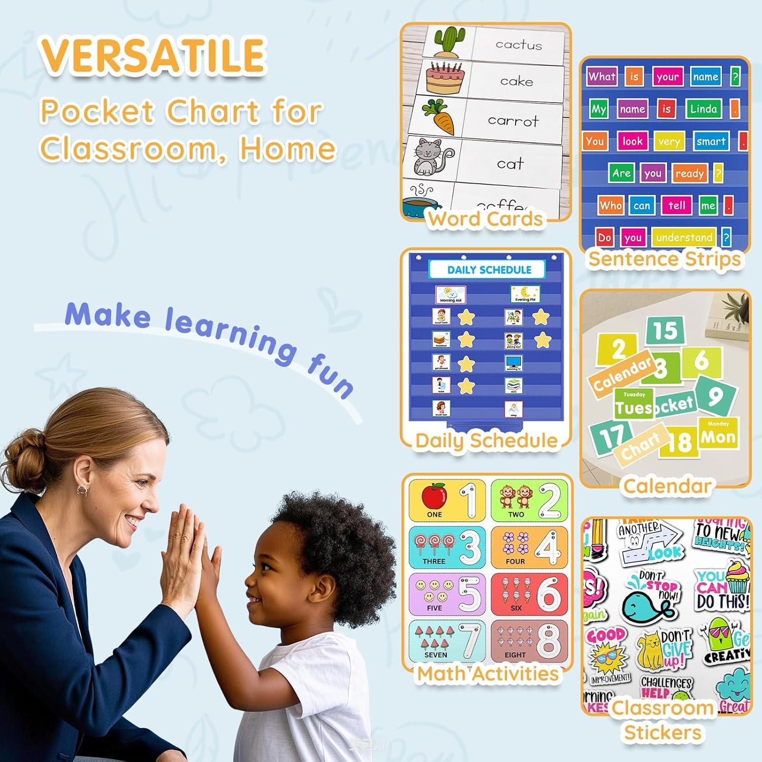 Gráfico de Bolsillo Grande ALSLEA 28x71 cm Azul para Aula