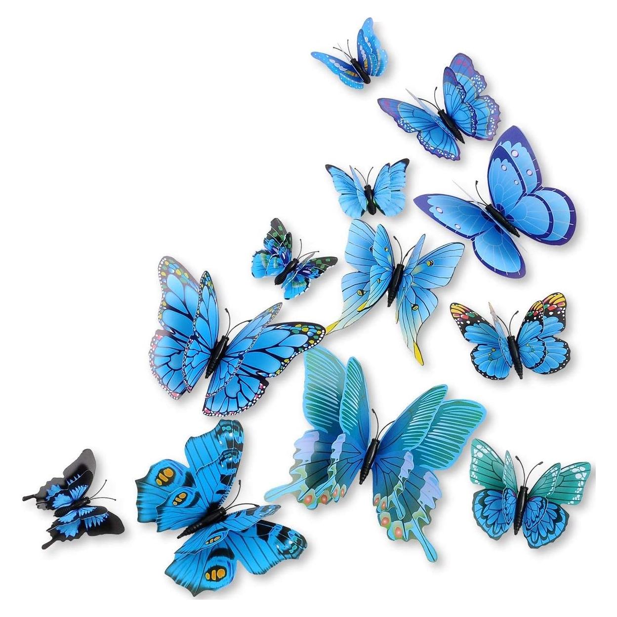 Calcomanías de Pared Mariposa Rosa DAGOU - 12 Piezas