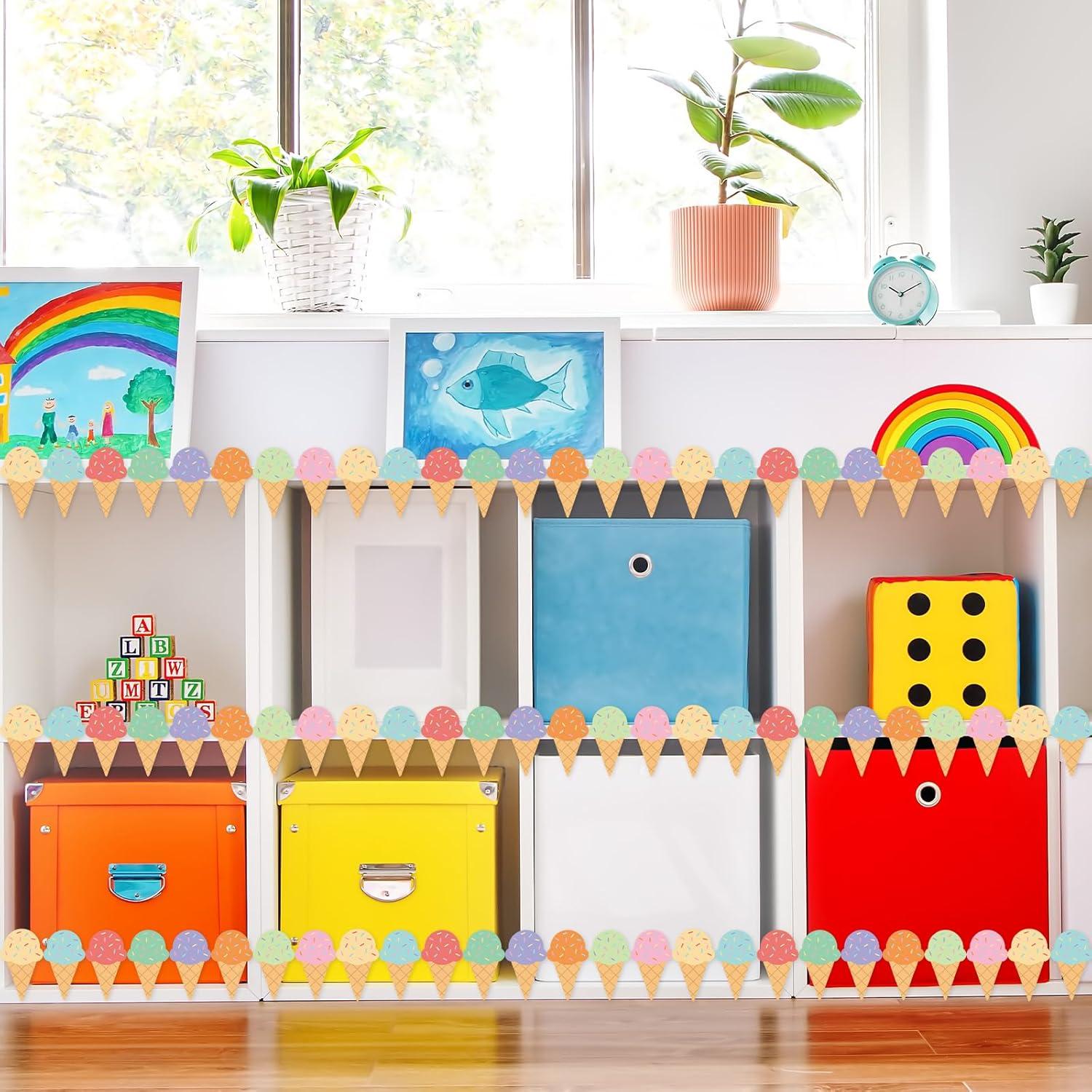 Bordes de Pizarra Autoadhesivos FYSUIMU 20 m Helado Colorido