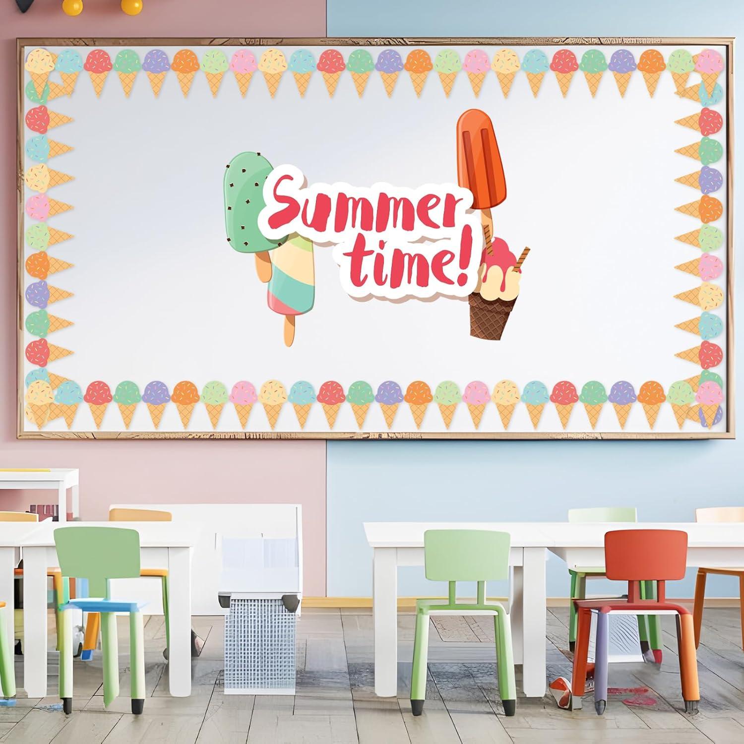 Bordes de Pizarra Autoadhesivos FYSUIMU 20 m Helado Colorido