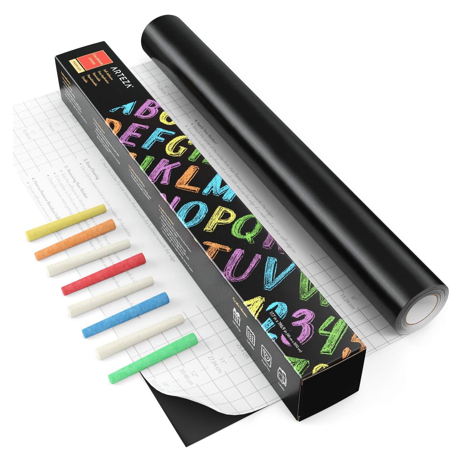 Pizarra Negra Autoadhesiva Arteza 4.88m x 45cm para Escritura