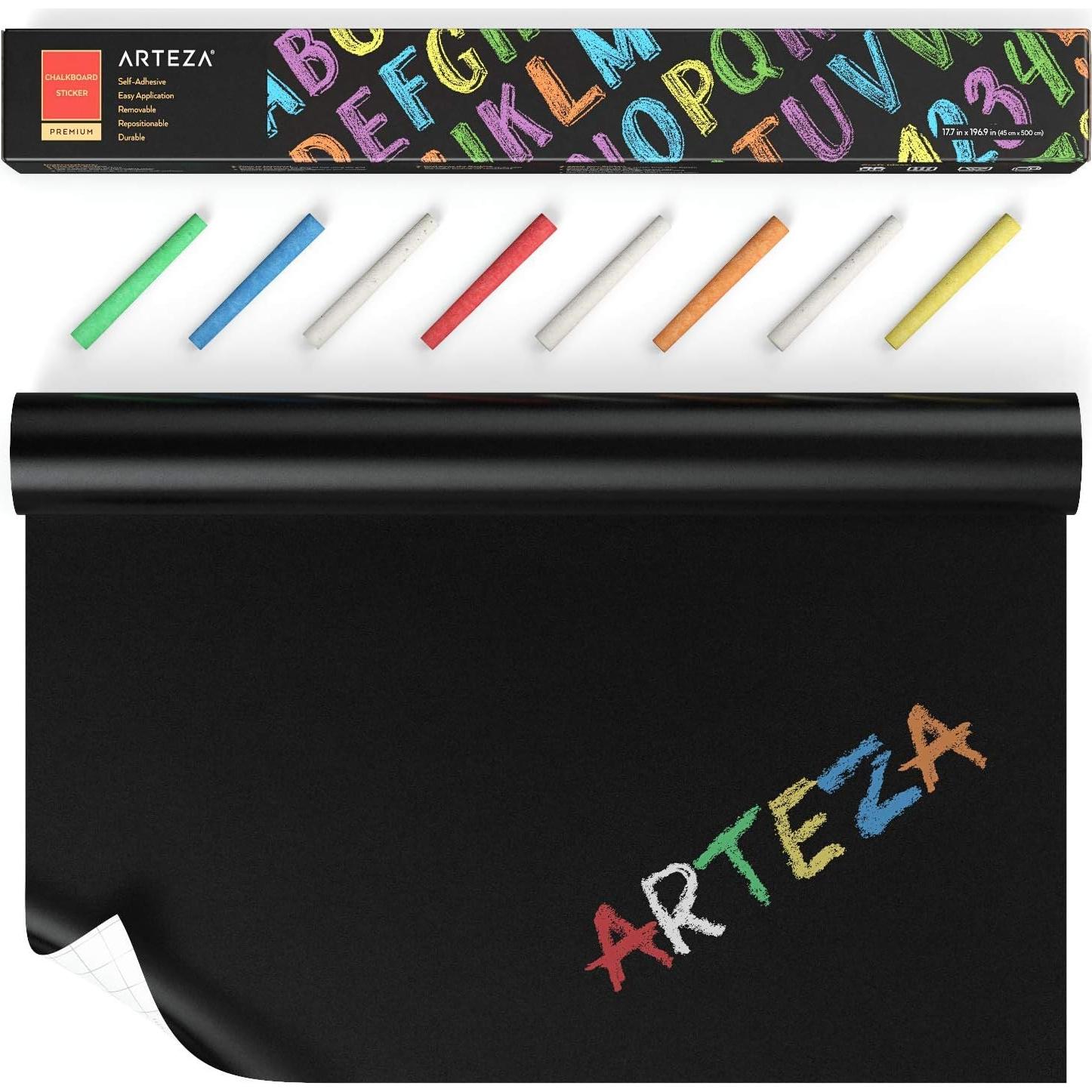 Pizarra Negra Autoadhesiva Arteza 4.88m x 45cm para Escritura