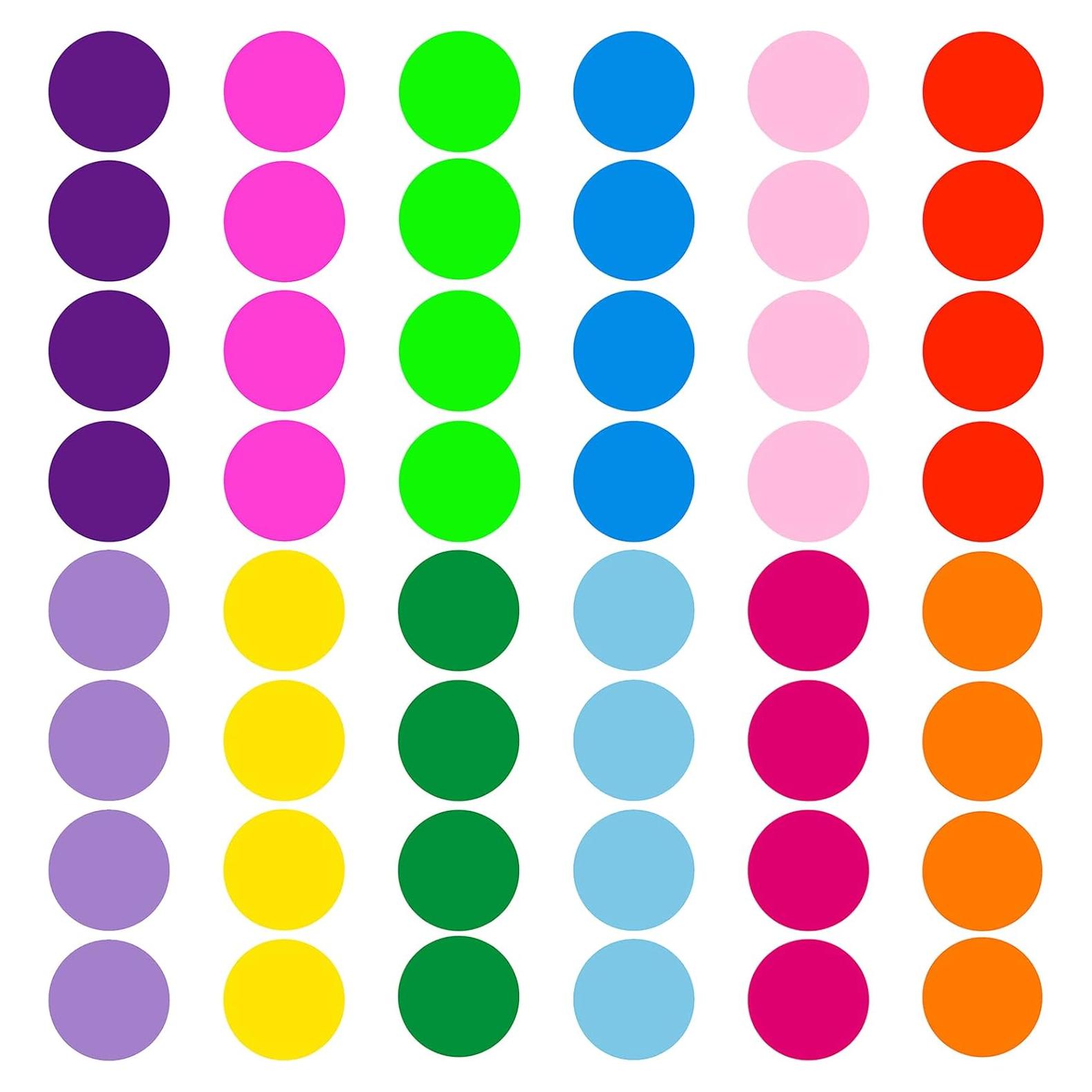 Puntos de Borrado en Seco Coloridos ELANE 48 Pcs 15.24 cm