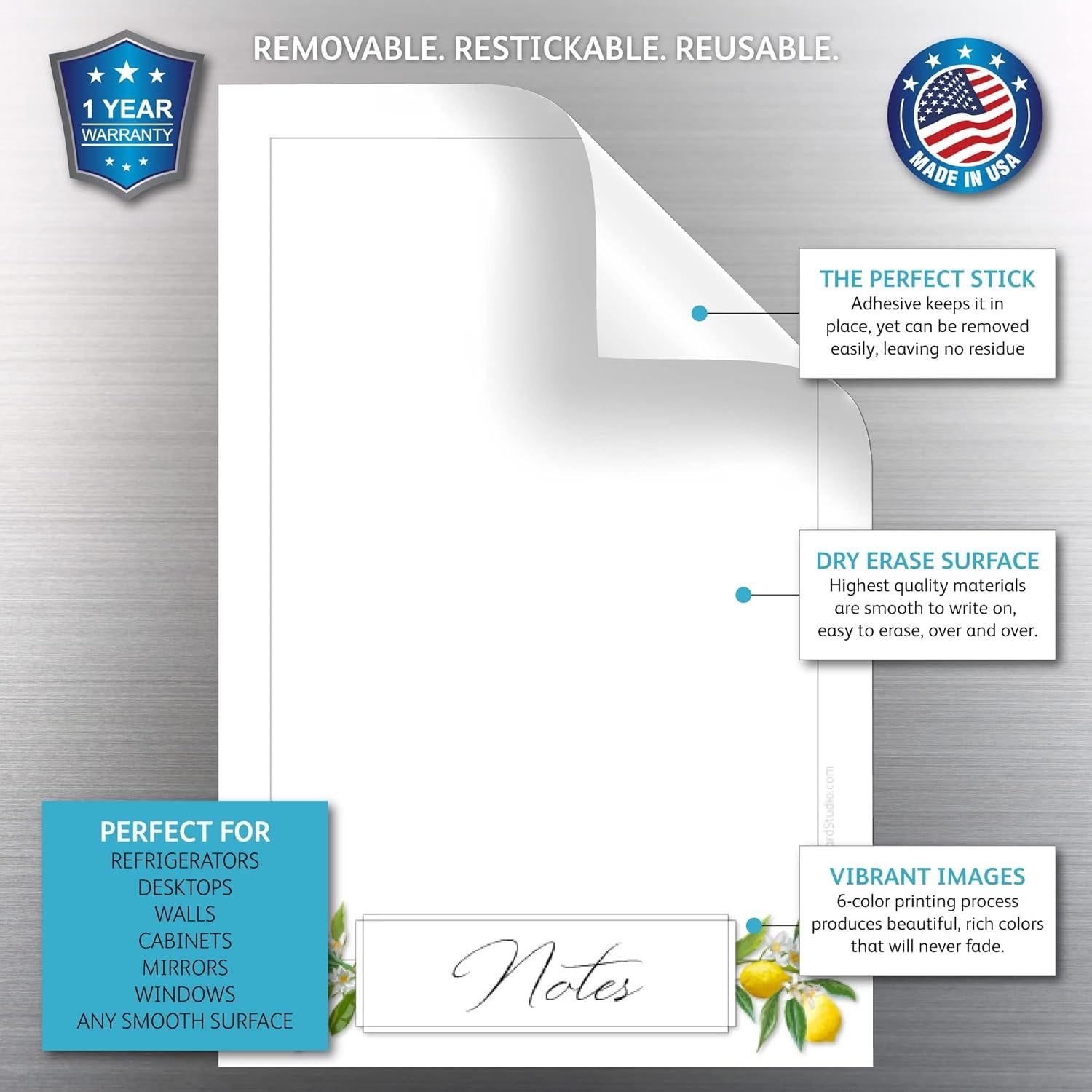 Vinilo de Pizarra Blanca Borrable Glassboard Studio 15x23cm