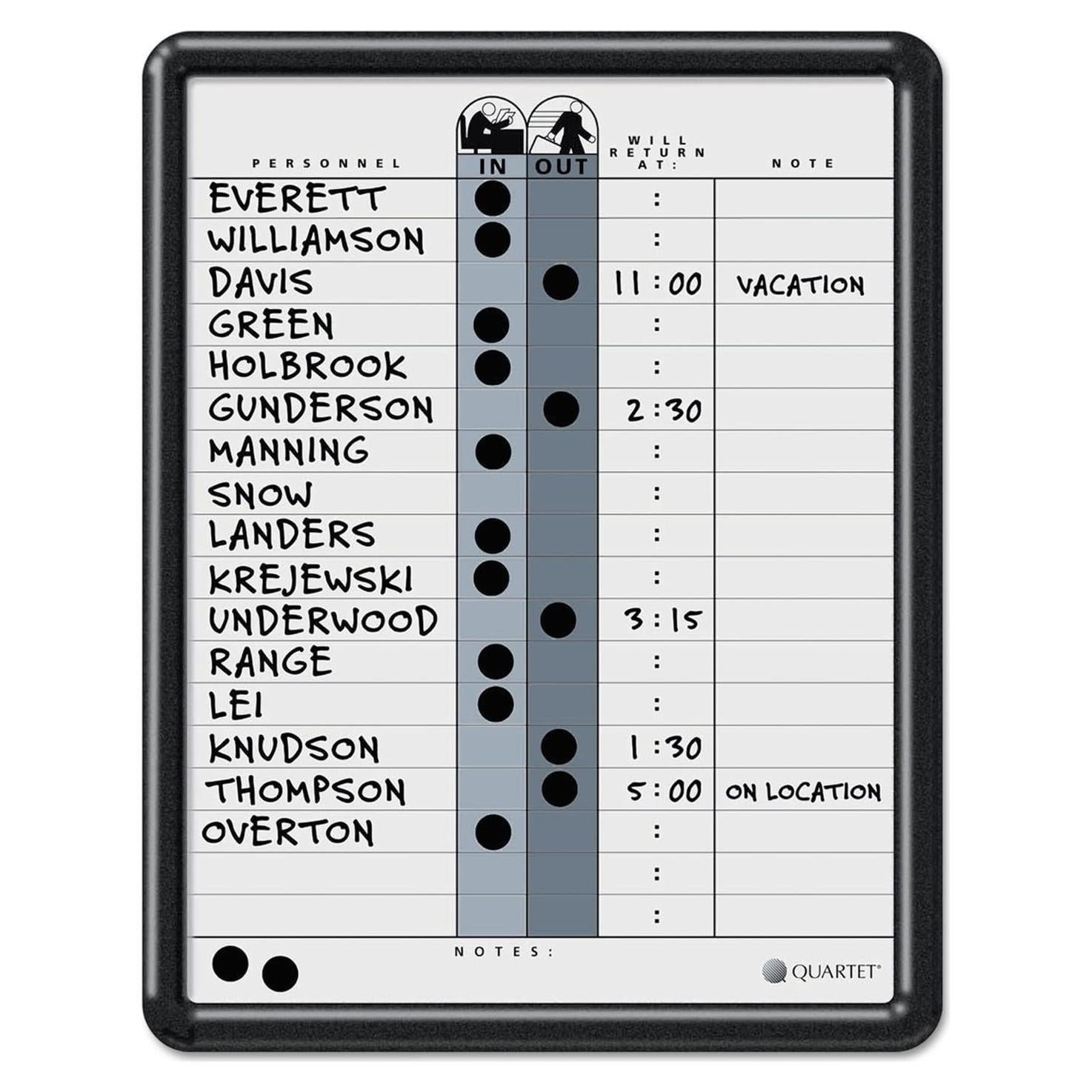 Tablero Magnético In/Out Quartet 750, 28x36 cm, Blanco