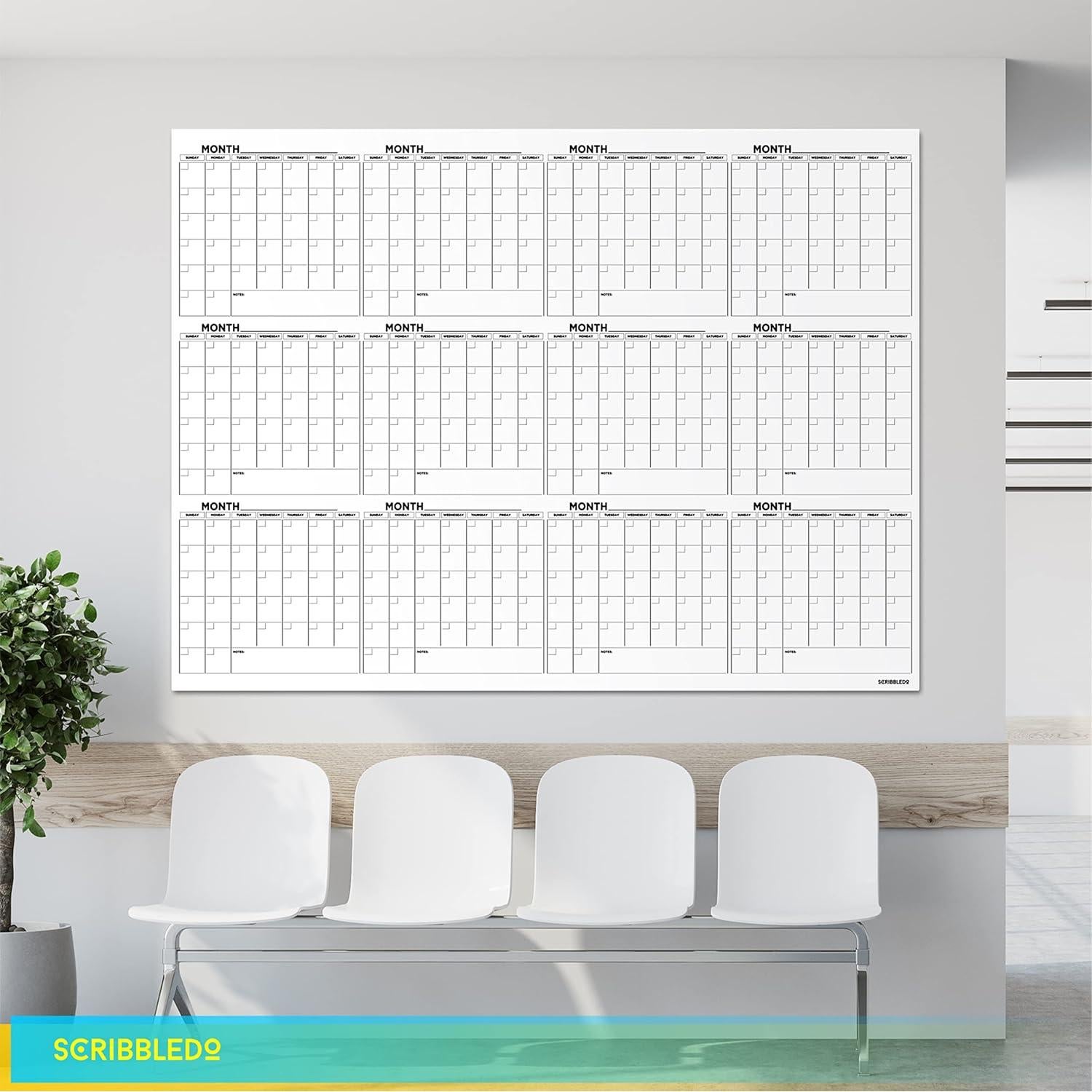 Calendario de Pared Grande Scribbledo 121.92x91.44cm 2024