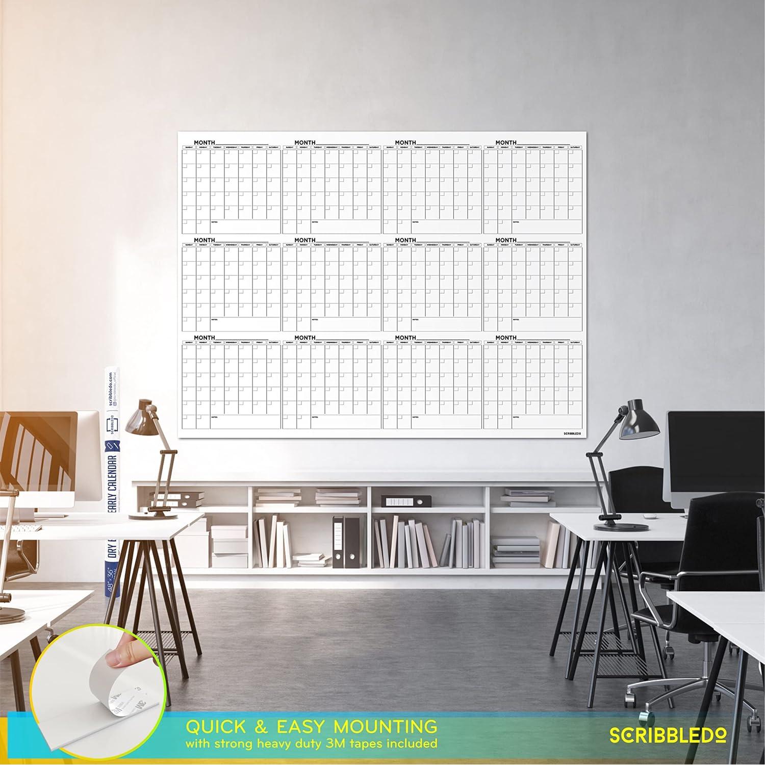 Calendario de Pared Grande Scribbledo 121.92x91.44cm 2024