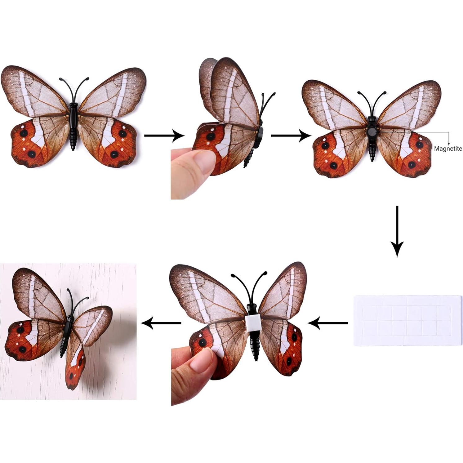 24 Pegatinas de Pared Mariposas 3D AM AMAONM Decoración