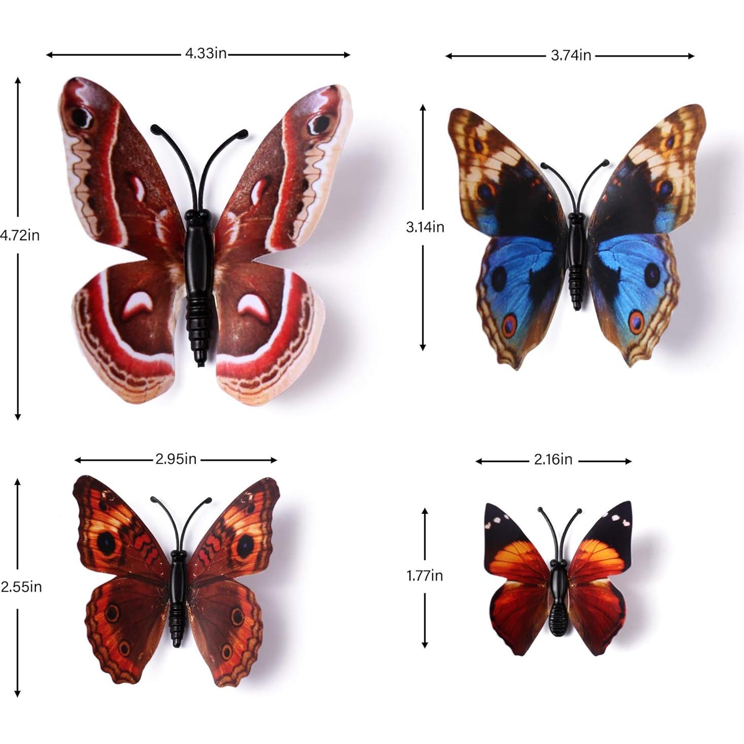 24 Pegatinas de Pared Mariposas 3D AM AMAONM Decoración