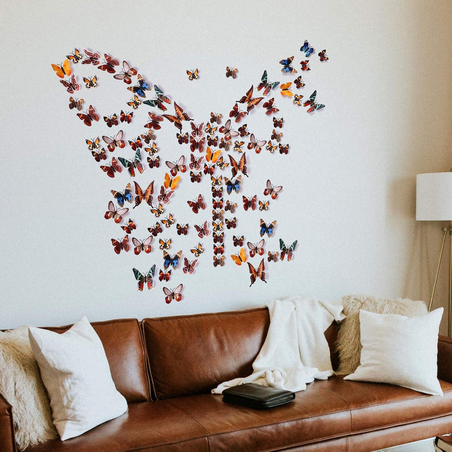 24 Pegatinas de Pared Mariposas 3D AM AMAONM Decoración