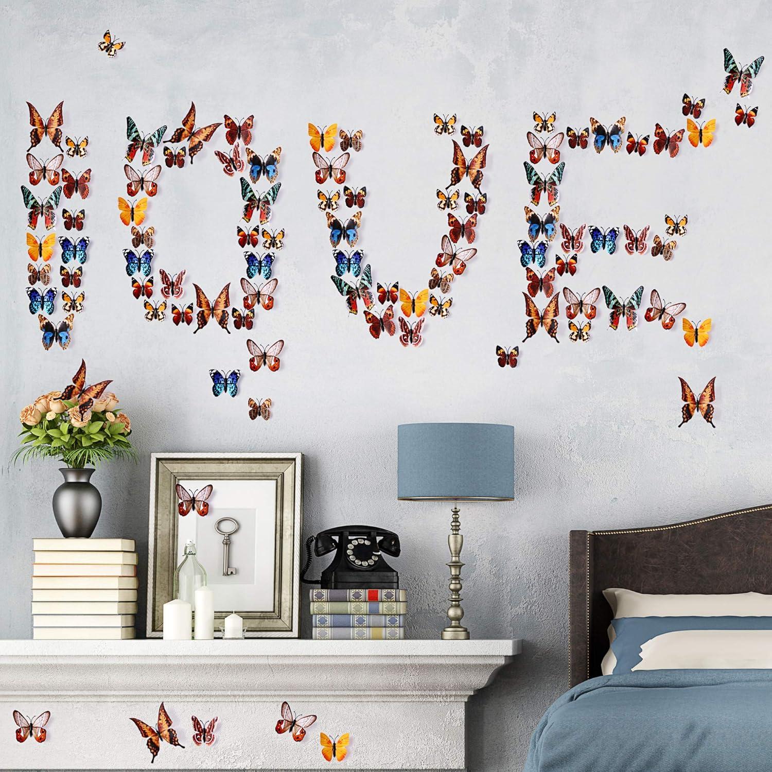 24 Pegatinas de Pared Mariposas 3D AM AMAONM Decoración