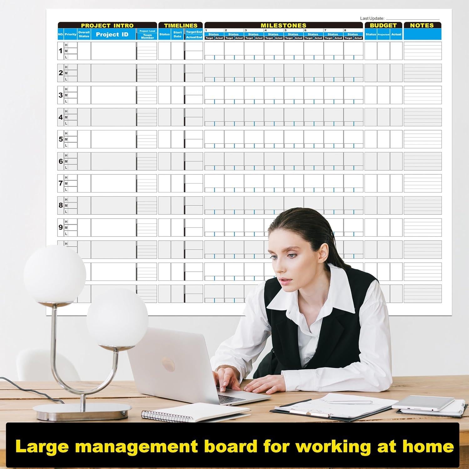 Tablero de Gestión de Proyectos XUHANWEN 91.4x114.3cm Borrable