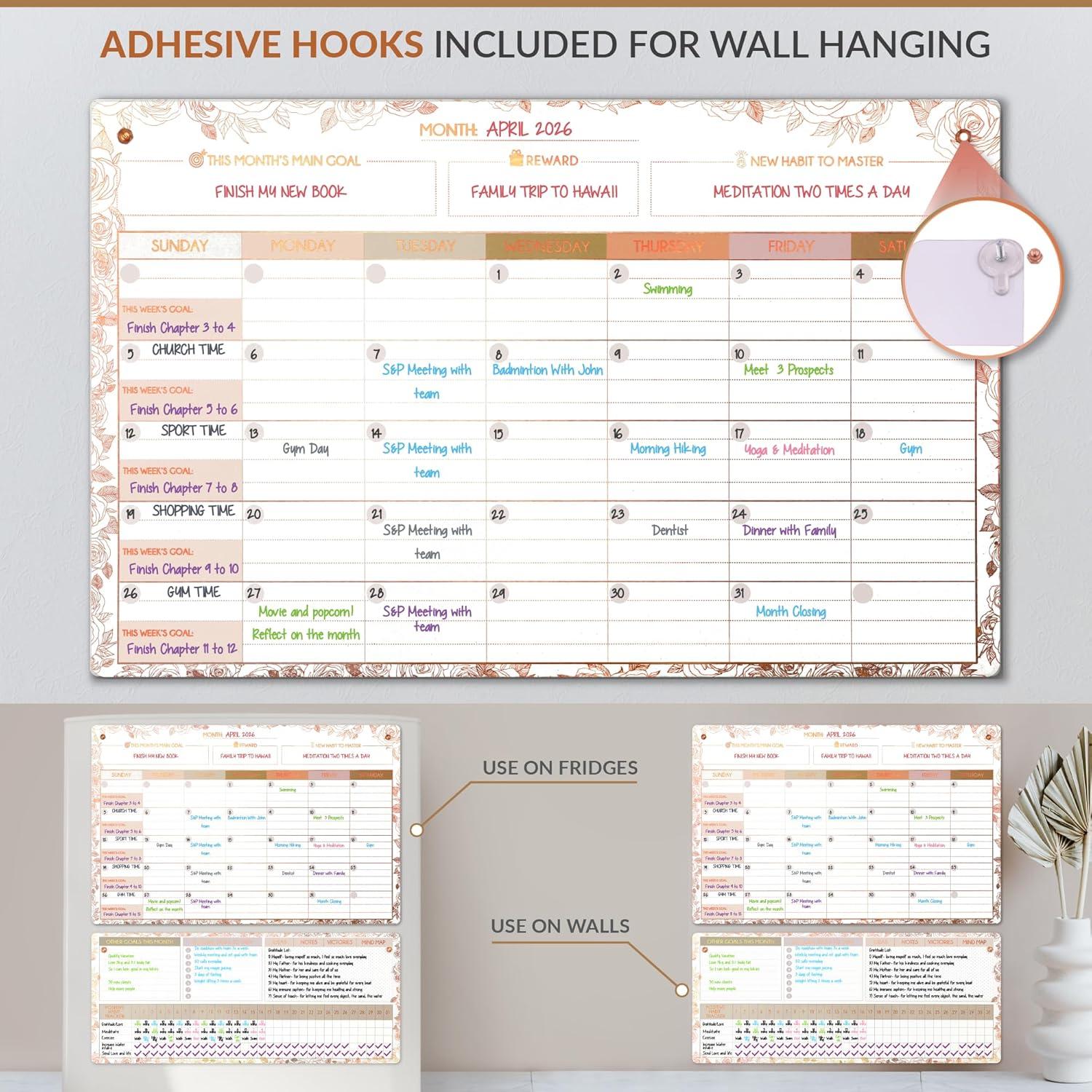 Calendario Magnético de Borrado en Seco Freedom Mastery Rosa