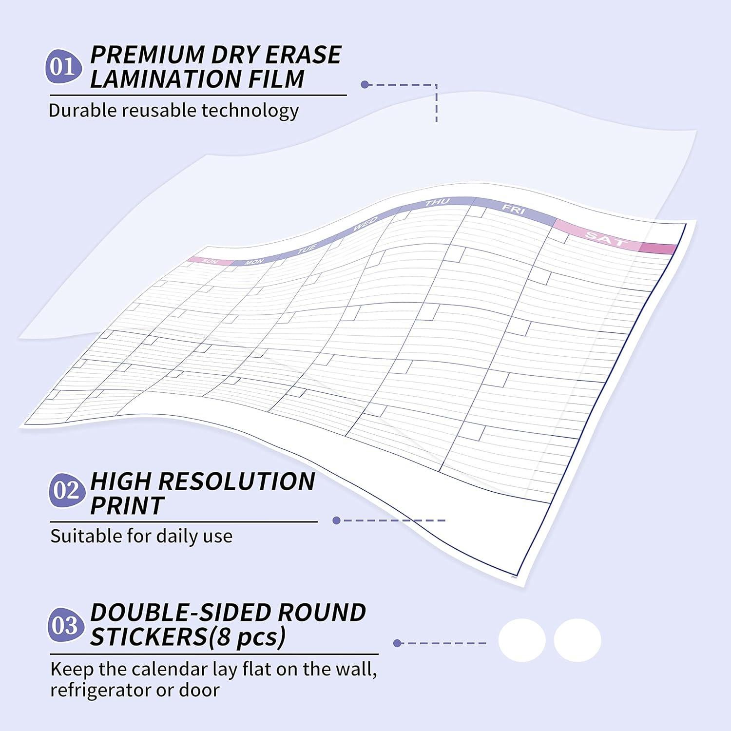 Calendario de Pared Borrable BooQool 101.6x76.2 cm Sin Fecha