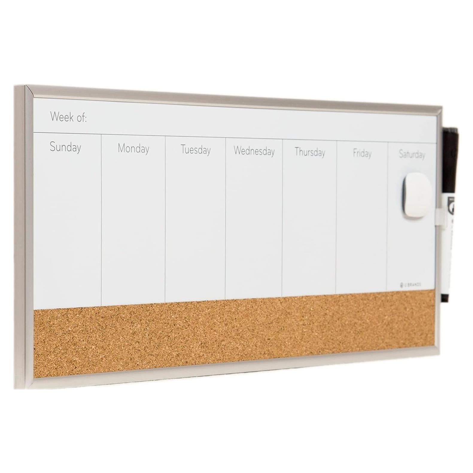 Calendario Semanal Magnético U Brands 45.72x19.05 cm con Corcho