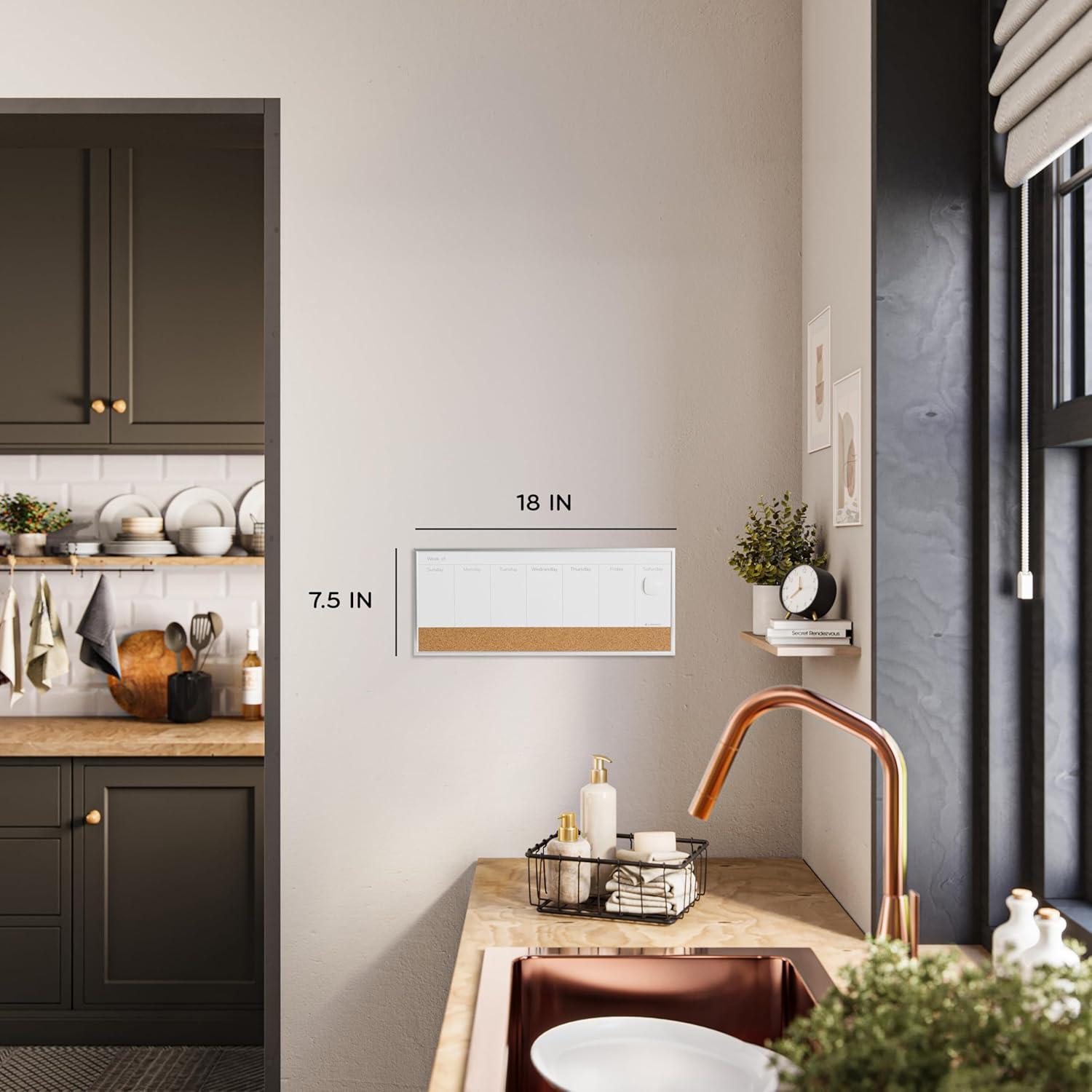 Calendario Semanal Magnético U Brands 45.72x19.05 cm con Corcho