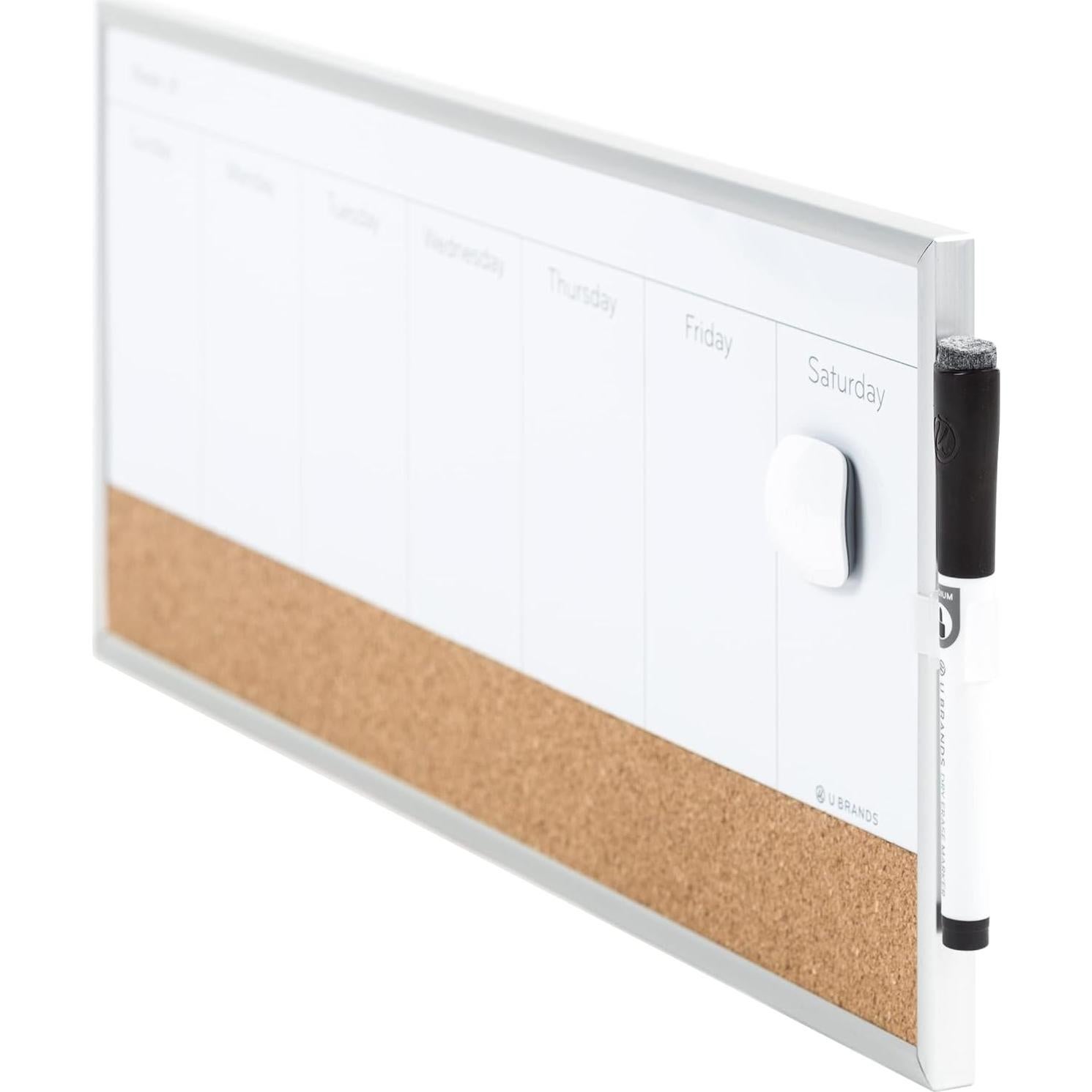 Calendario Semanal Magnético U Brands 45.72x19.05 cm con Corcho