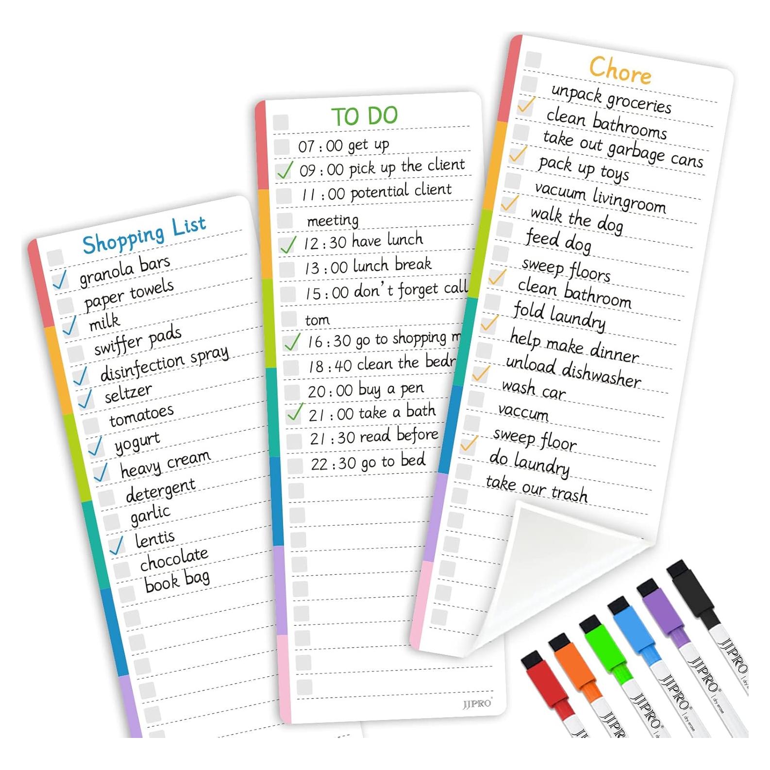 JJPRO Etiquetas de Pizarra Blanca Reutilizables 10.16x27.94cm Paquete de 3