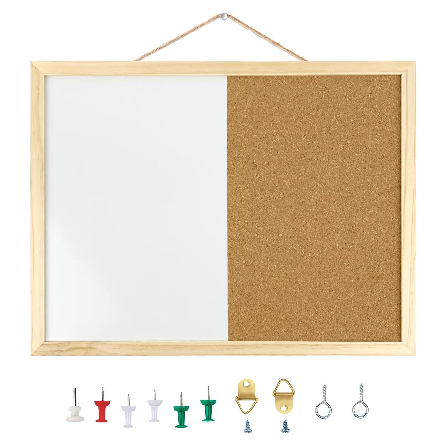 Tablero de Corcho y Pizarra Blanca GDMINLO 42x32 cm