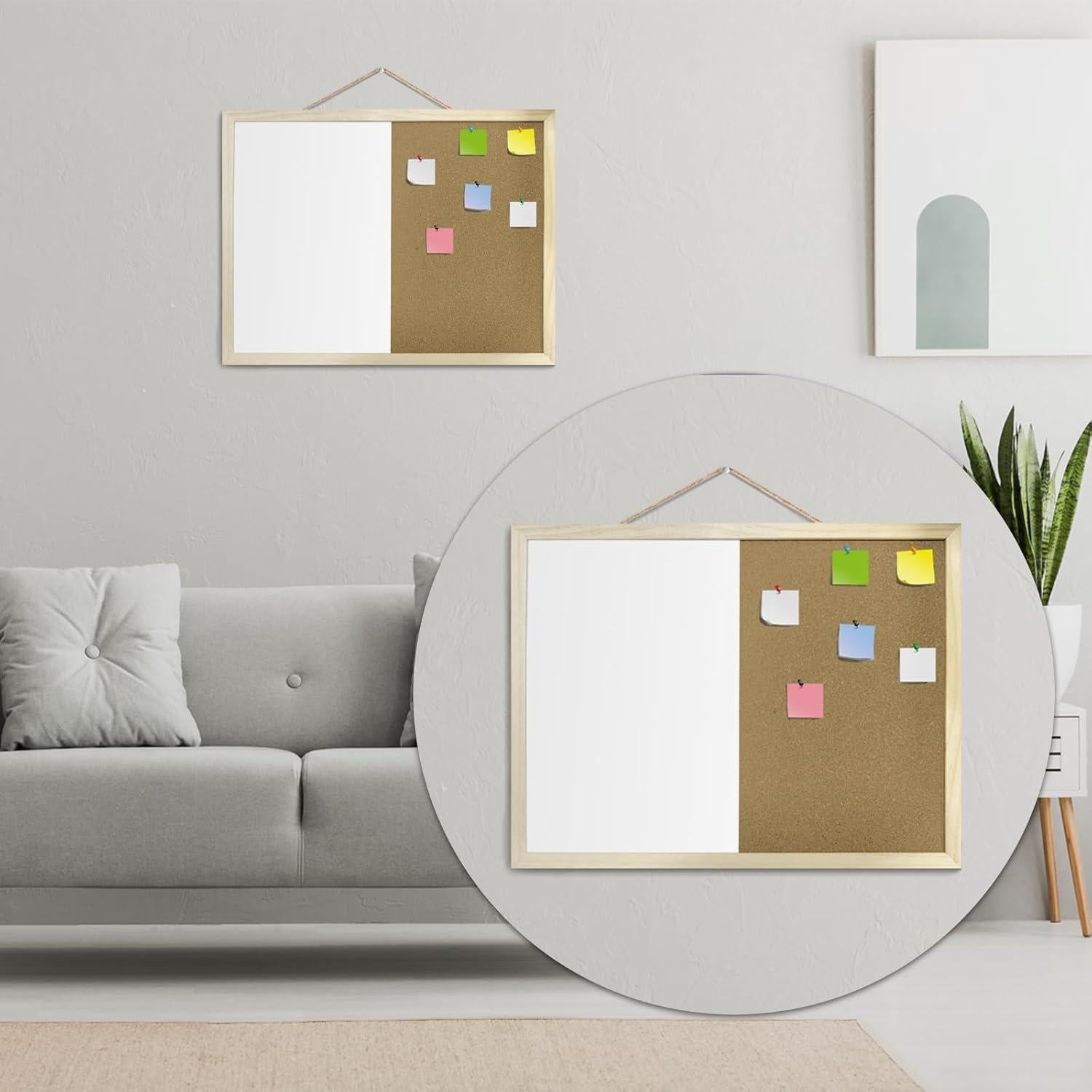 Tablero de Corcho y Pizarra Blanca GDMINLO 42x32 cm