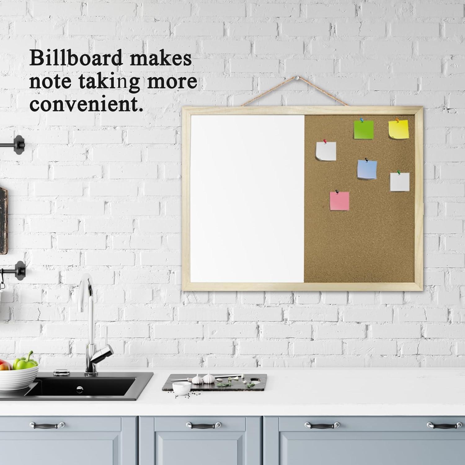 Tablero de Corcho y Pizarra Blanca GDMINLO 42x32 cm