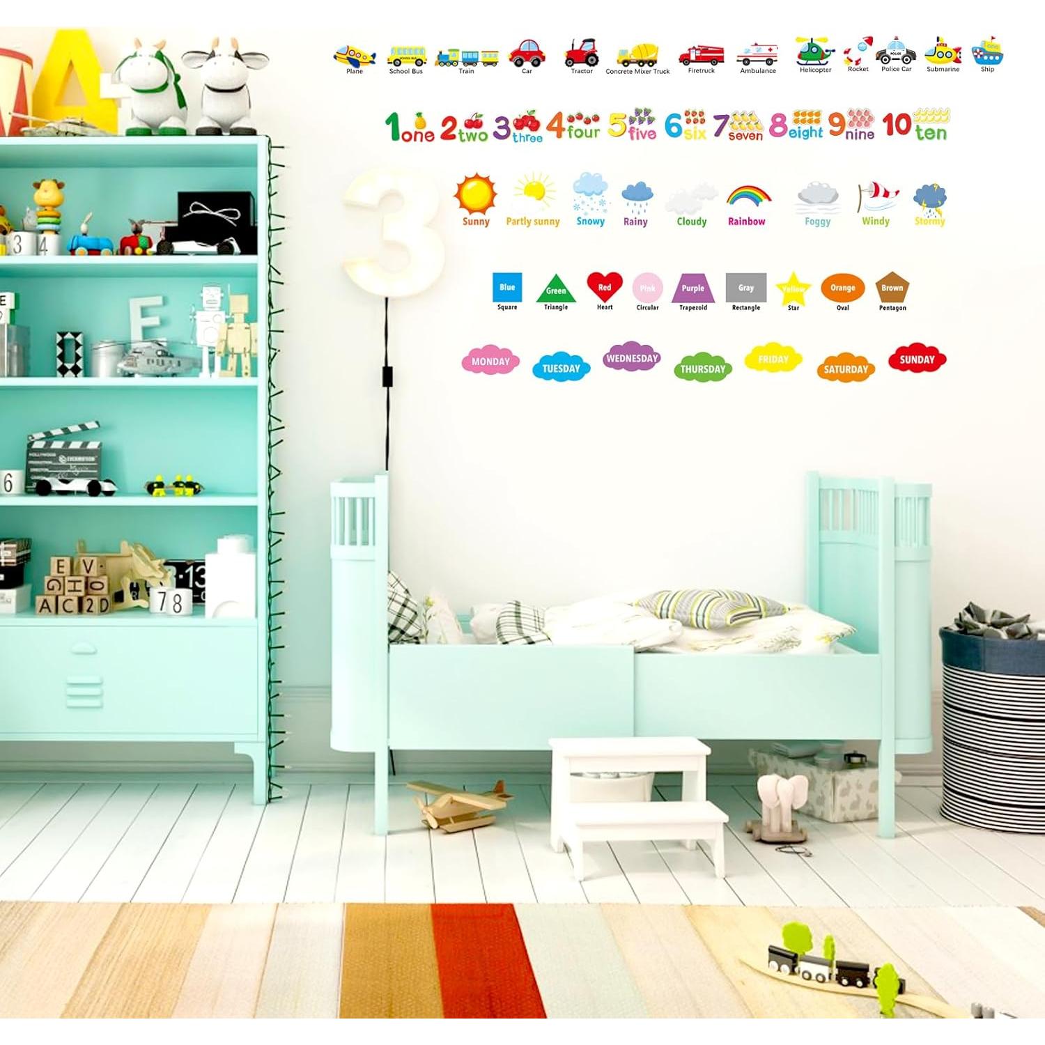 Calcomanías de Aprendizaje Omlisca - 12 Hojas Coloridas 27.9x25.9cm