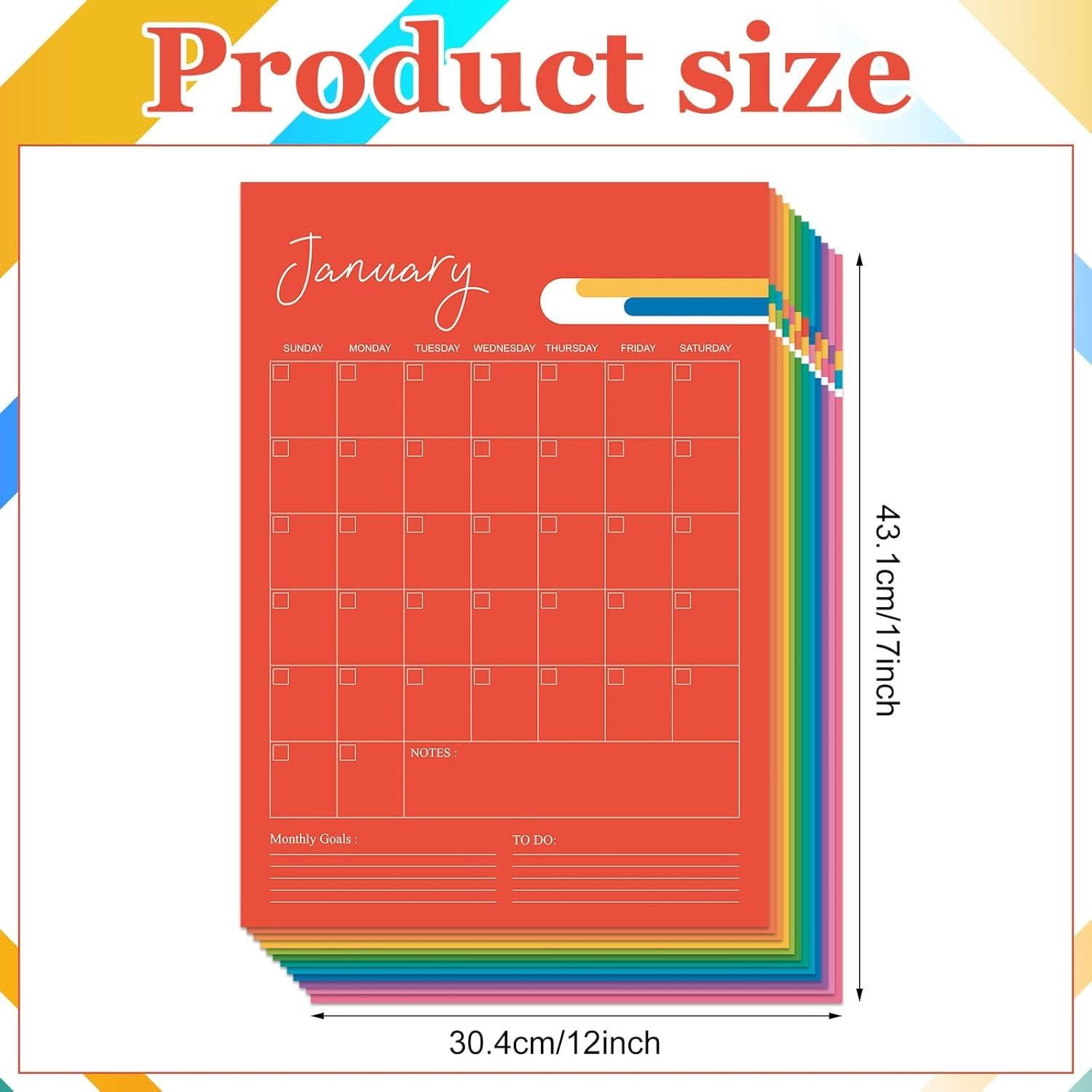 Calendario de Pared Borrable Faccito 30.5 x 43.2 cm 18 Pcs