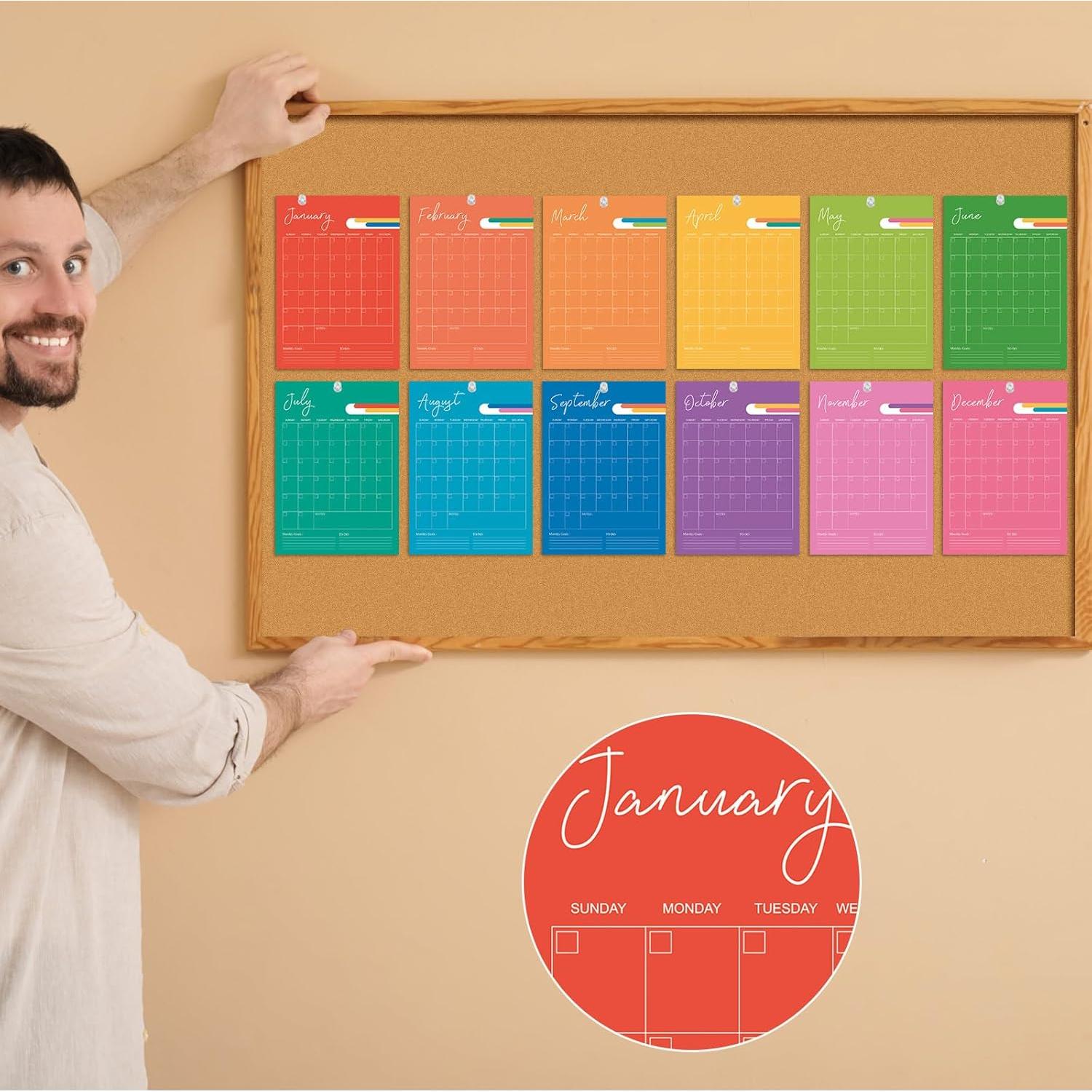Calendario de Pared Borrable Faccito 30.5 x 43.2 cm 18 Pcs