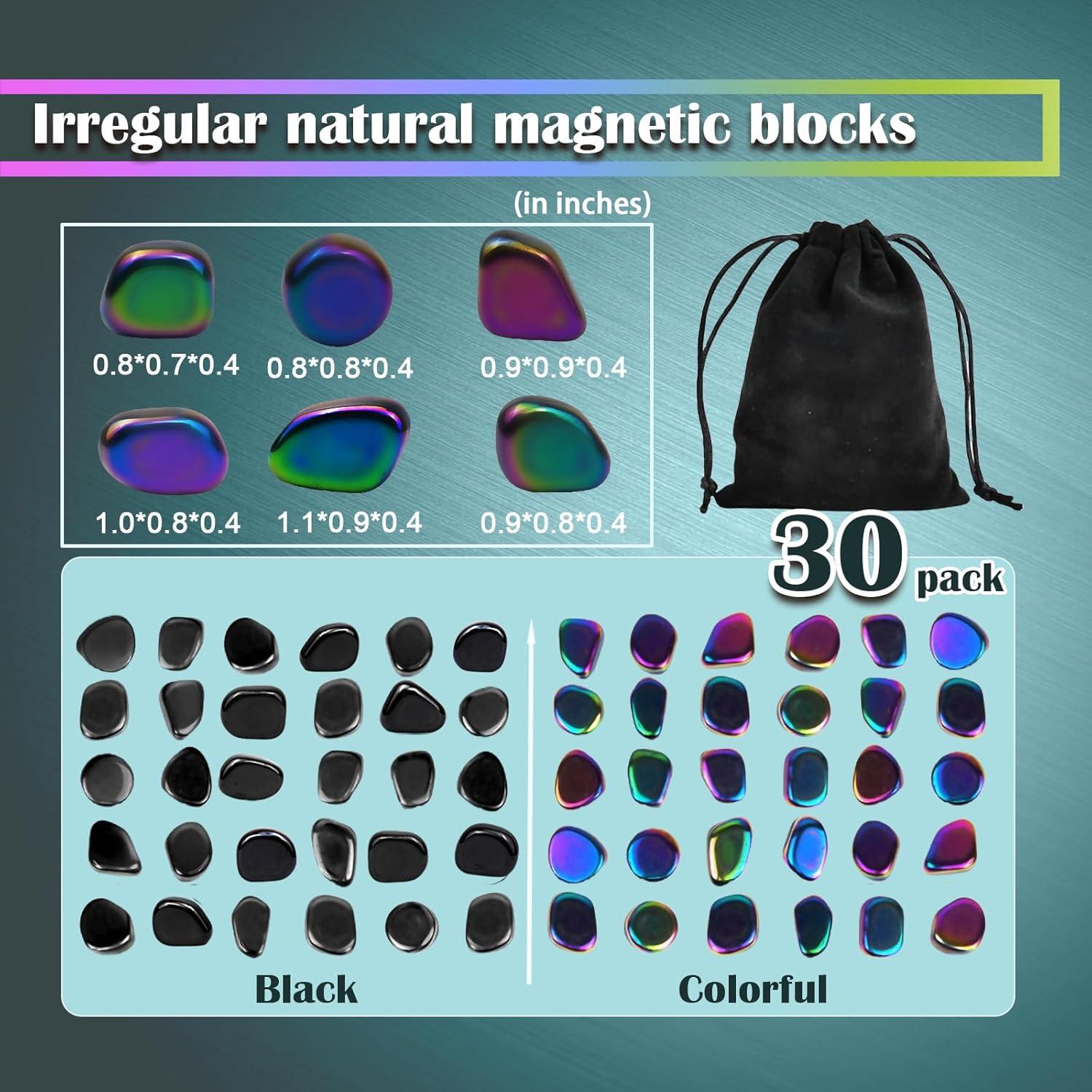 30 Imanes de Hematita FSFHSJ Irregulares para Jugar - Negro