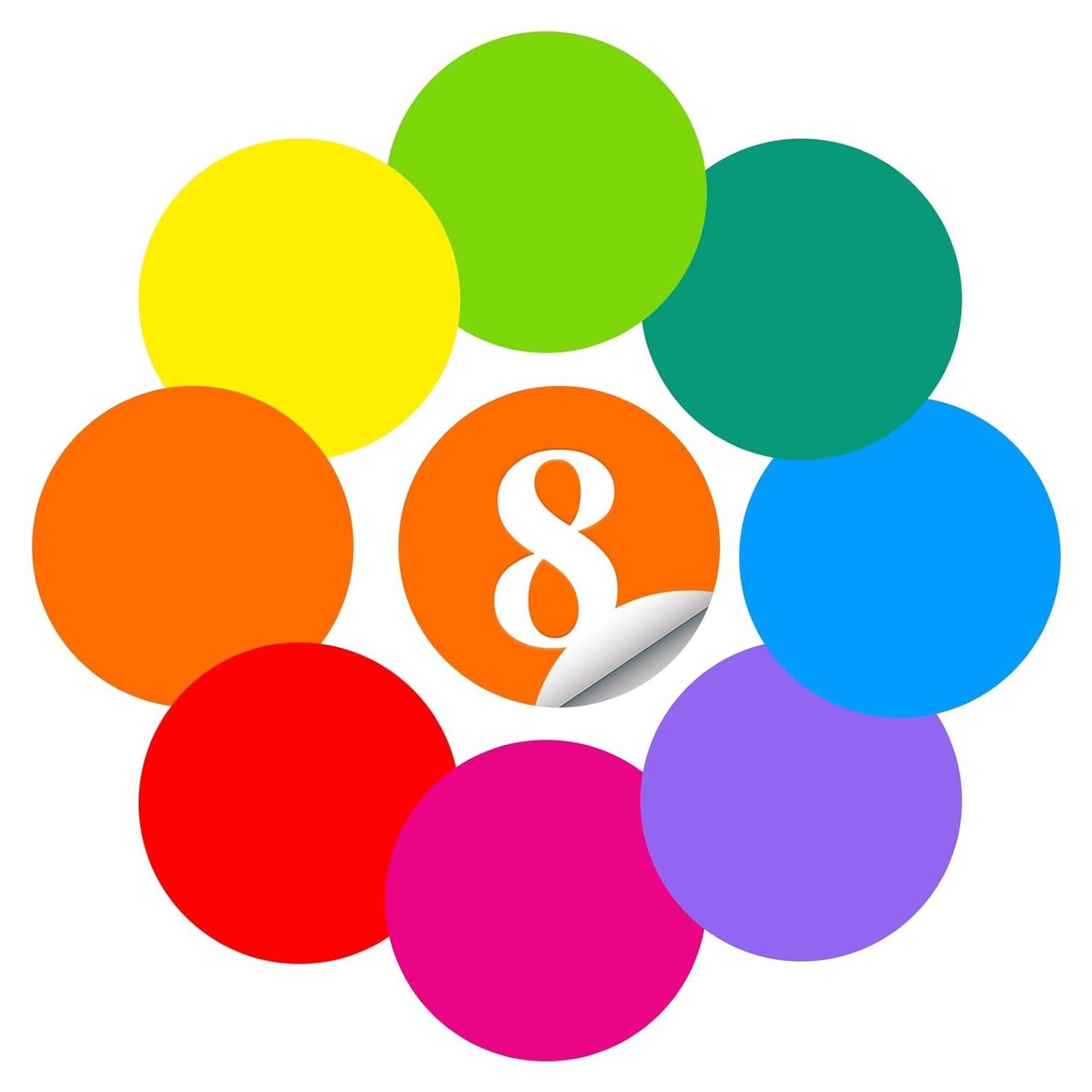 Puntos de Borrado en Seco LYCBTC - 8 Etiquetas Reutilizables 28x28cm