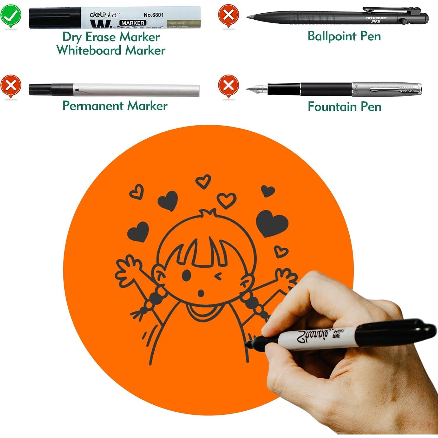 Puntos de Borrado en Seco LYCBTC - 8 Etiquetas Reutilizables 28x28cm