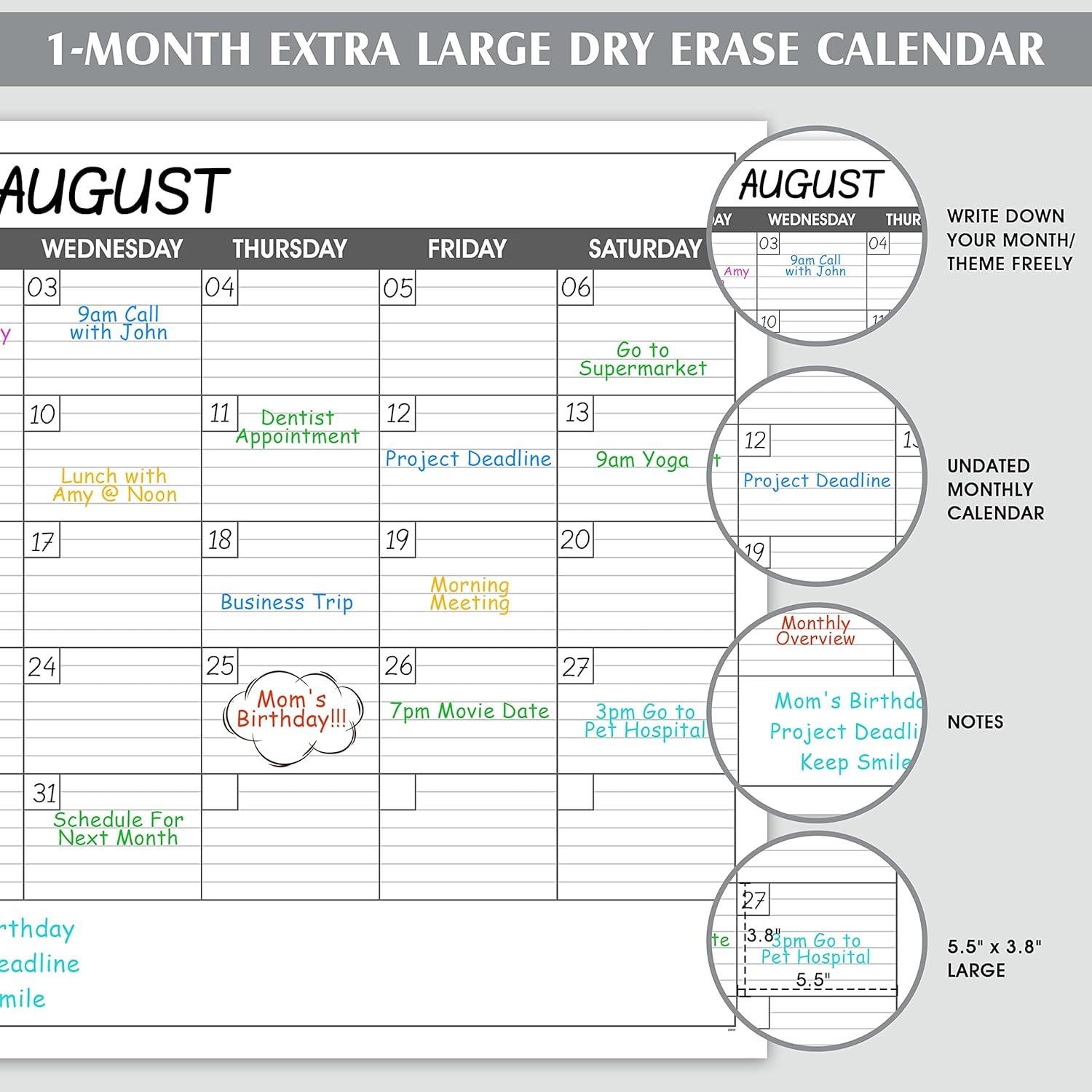 Calendario de Pared Borrable Lemome 76.2x101.6 cm Sin Fecha