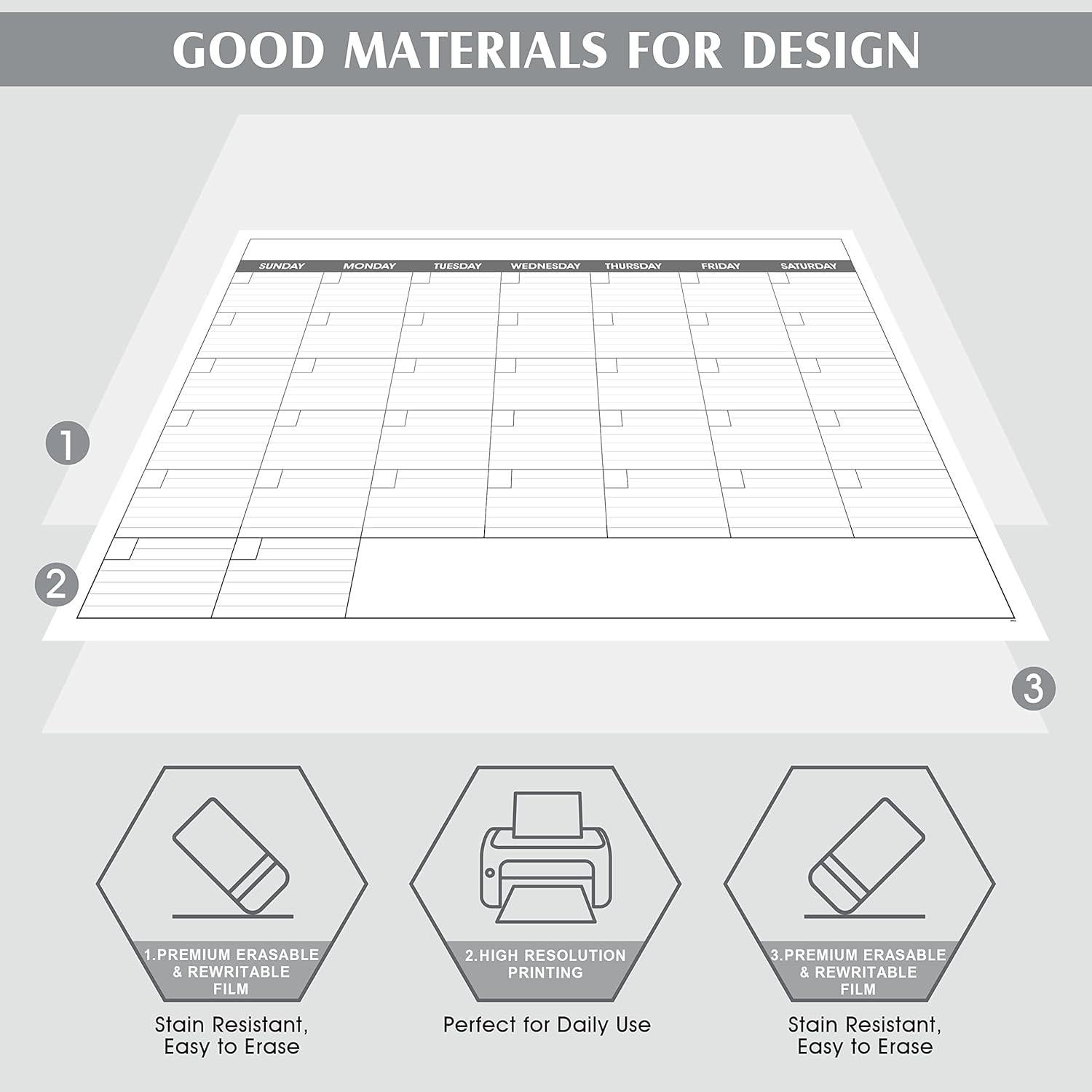 Calendario de Pared Borrable Lemome 76.2x101.6 cm Sin Fecha