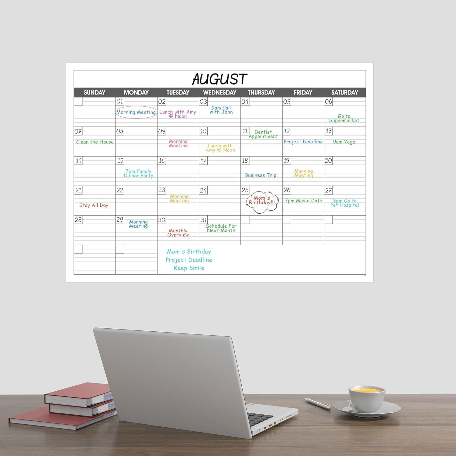 Calendario de Pared Borrable Lemome 76.2x101.6 cm Sin Fecha