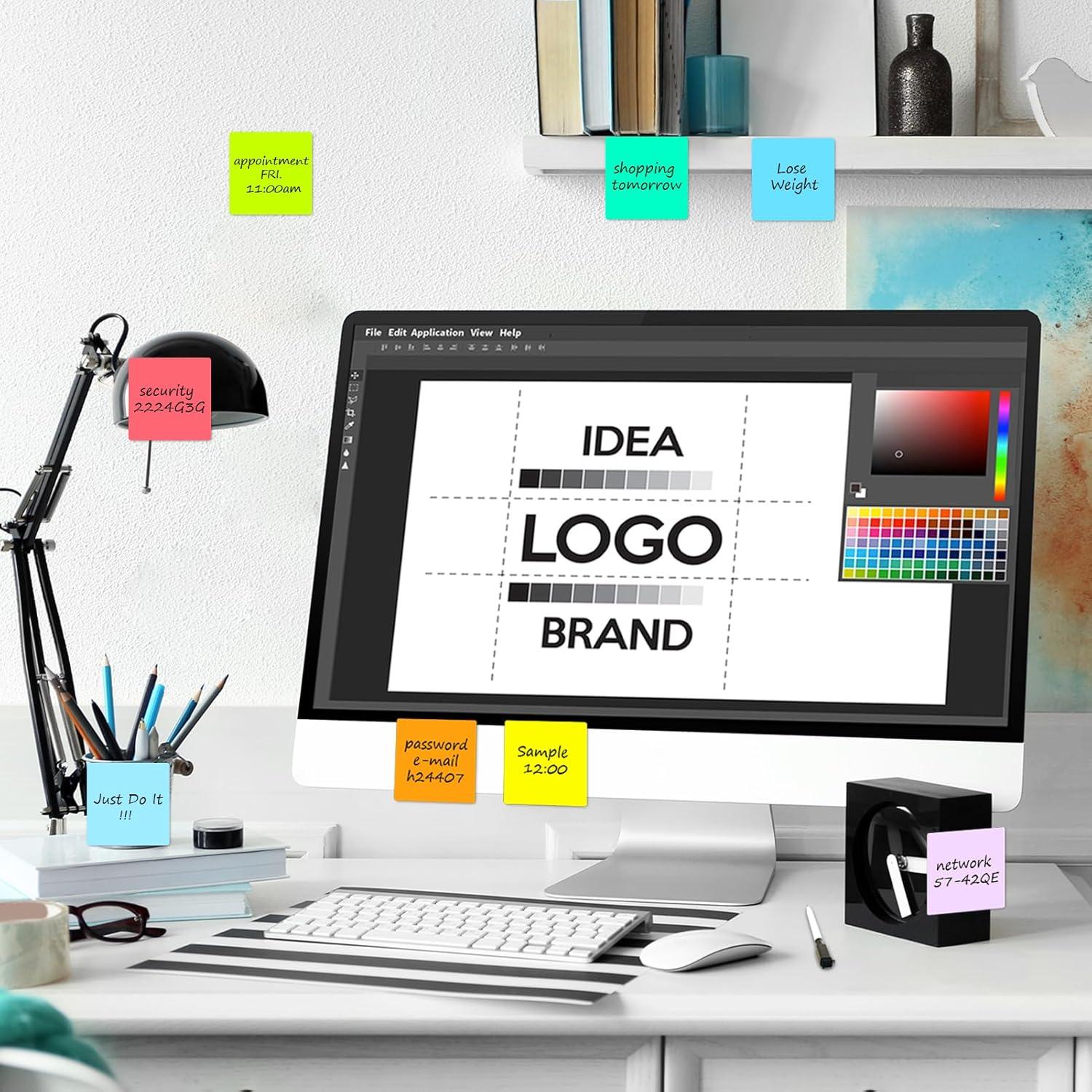 Notas Adhesivas Reutilizables JJPRO 3x3" Multicolor Paquete 16